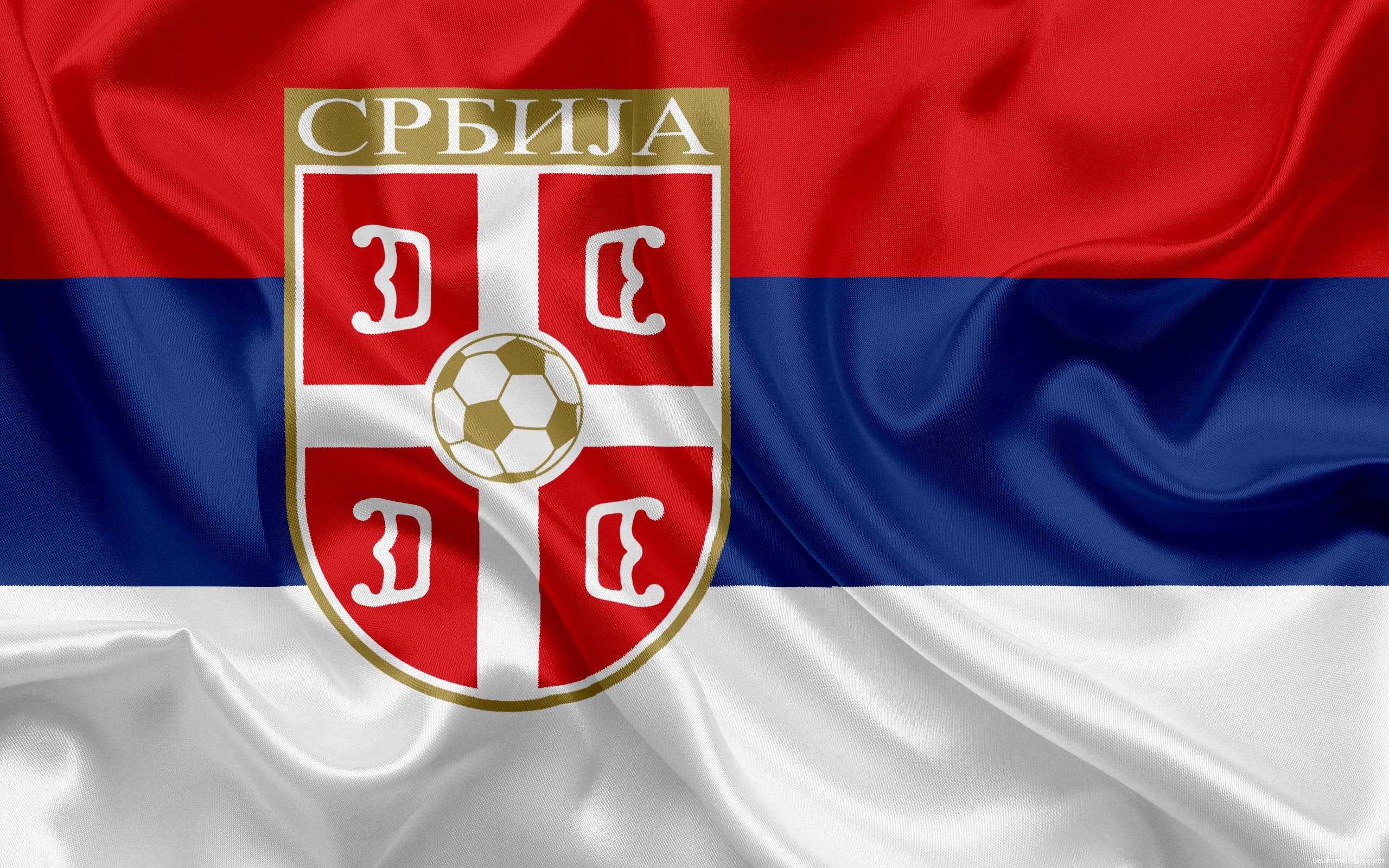 2560x1600 Download Serbia National Football Team Silk Flag Wallpaper