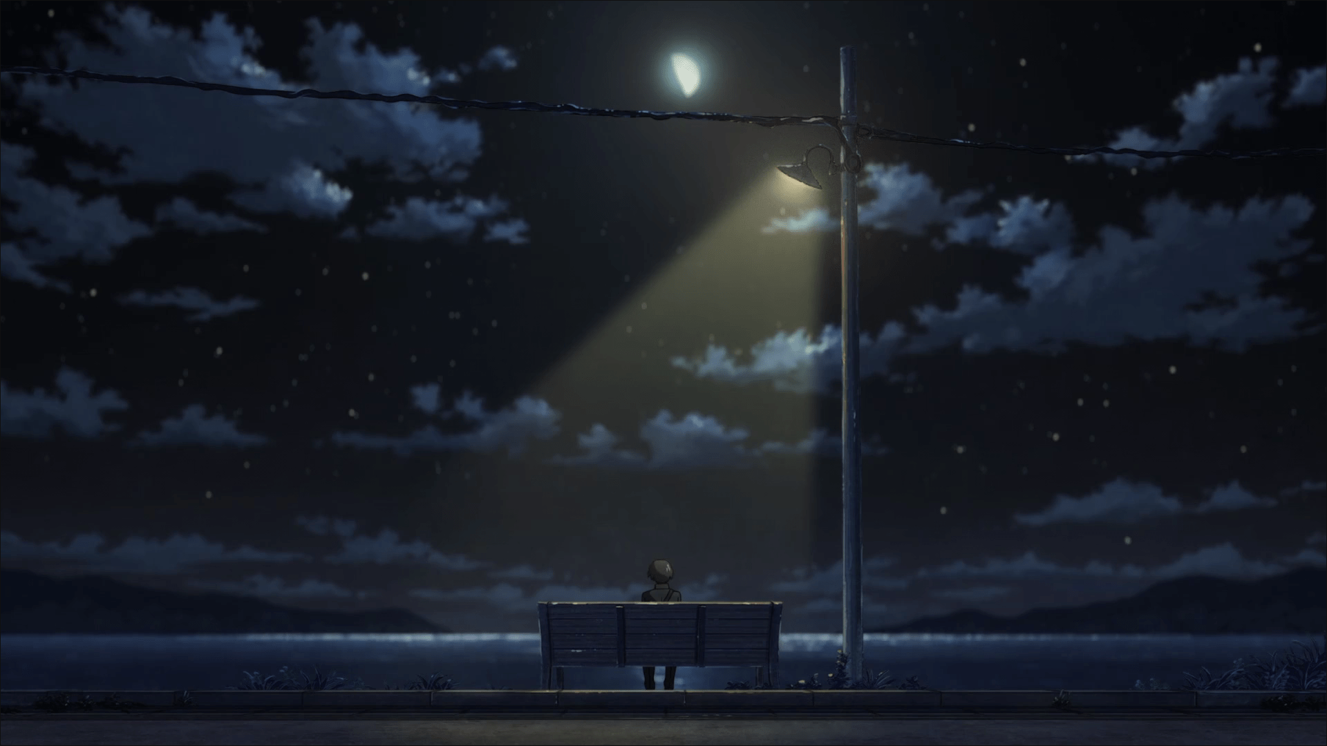 1920x1080 Night Sky (1920 x 1080) anime: UMIBE NO ÉTRANGER