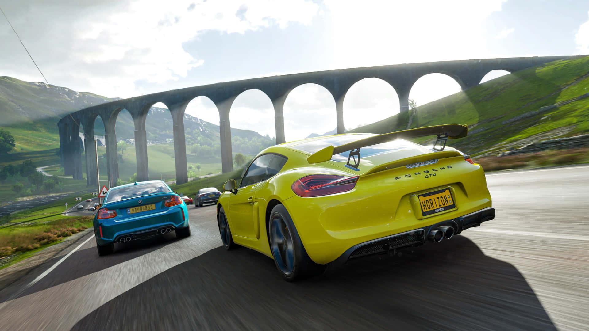 1920x1080 Download Forza Horizon 4 HD Porsche Behind Bmw Wallpaper