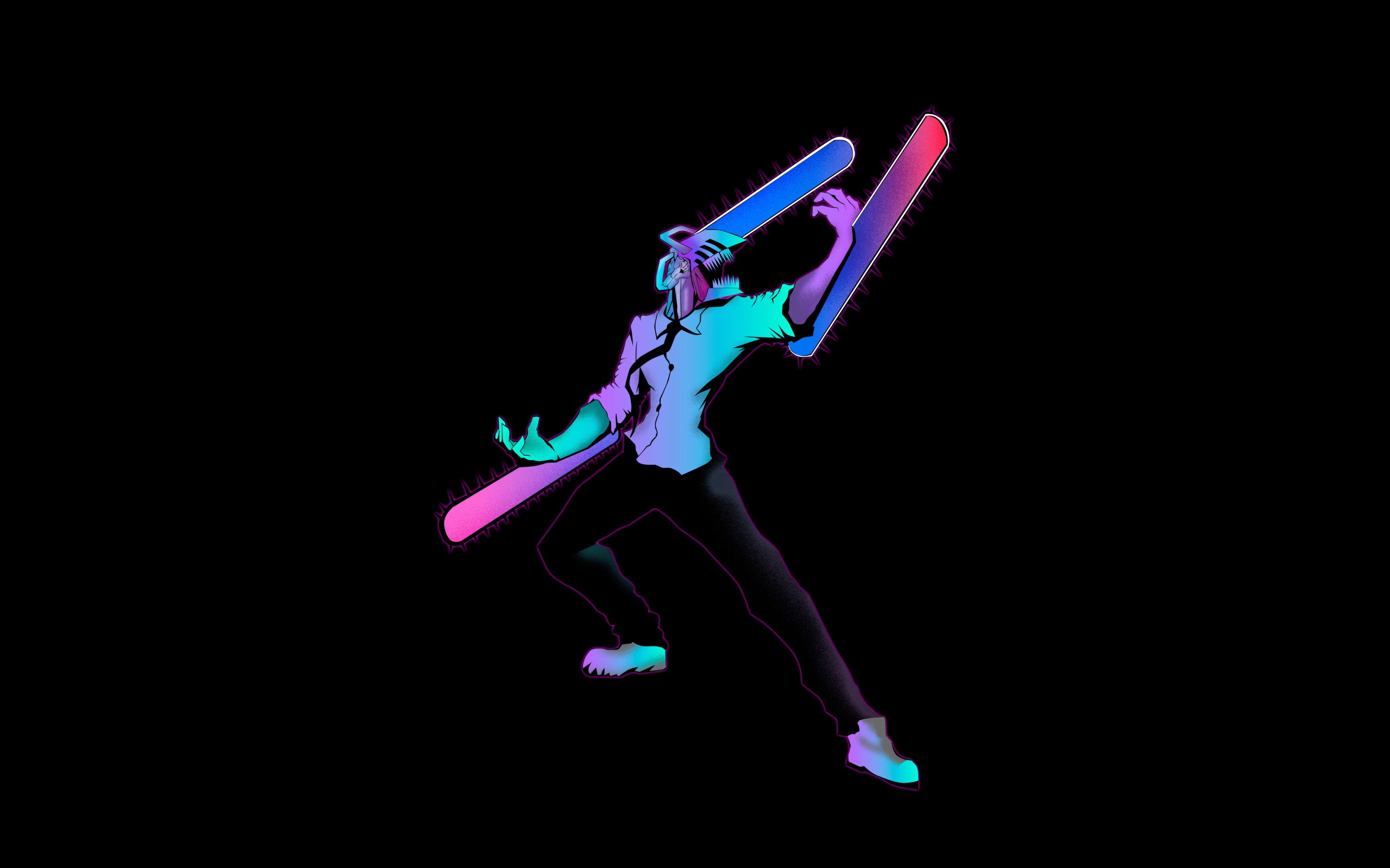 2880x1800 Chainsaw Man Wallpaper 4K, Denji, Neon art, Animals