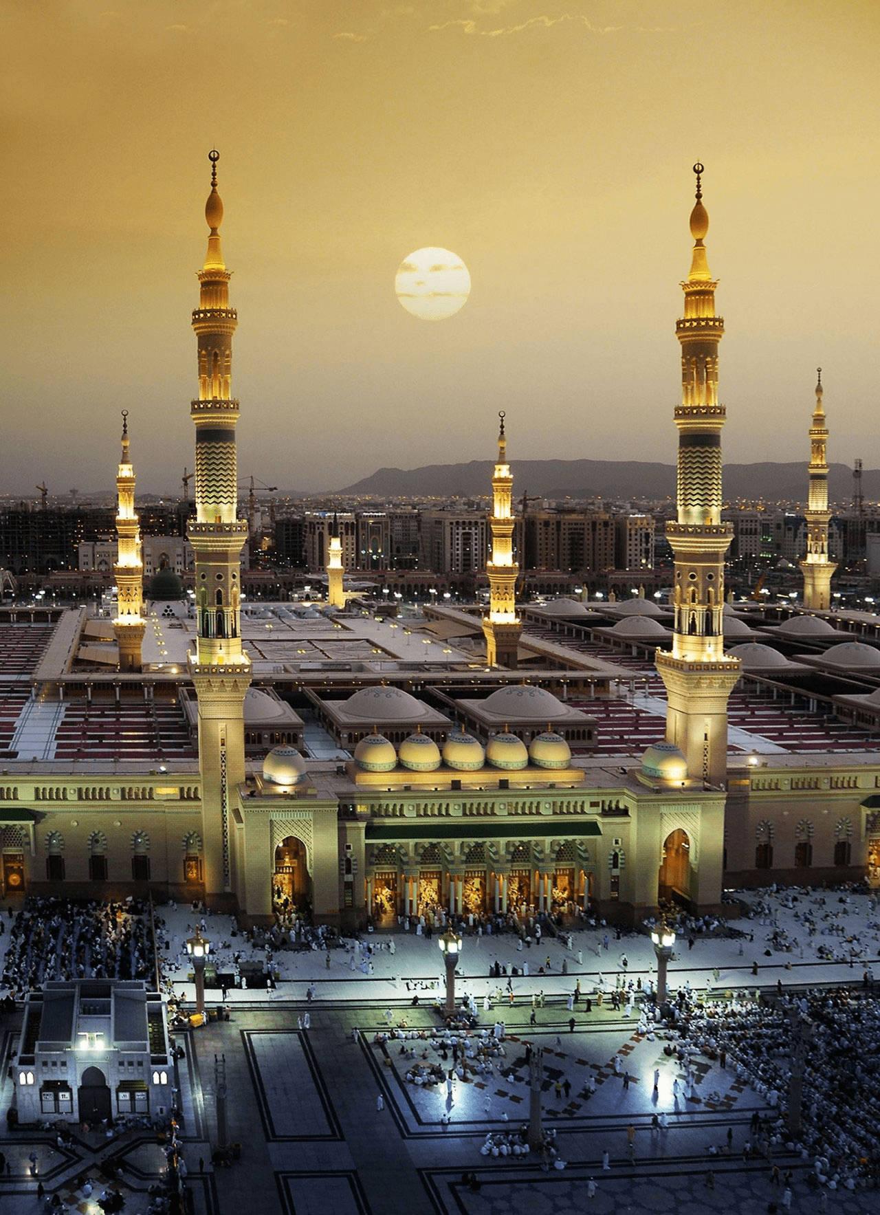 1280x1767 Download Madina Sharif At Sunset Wallpaper