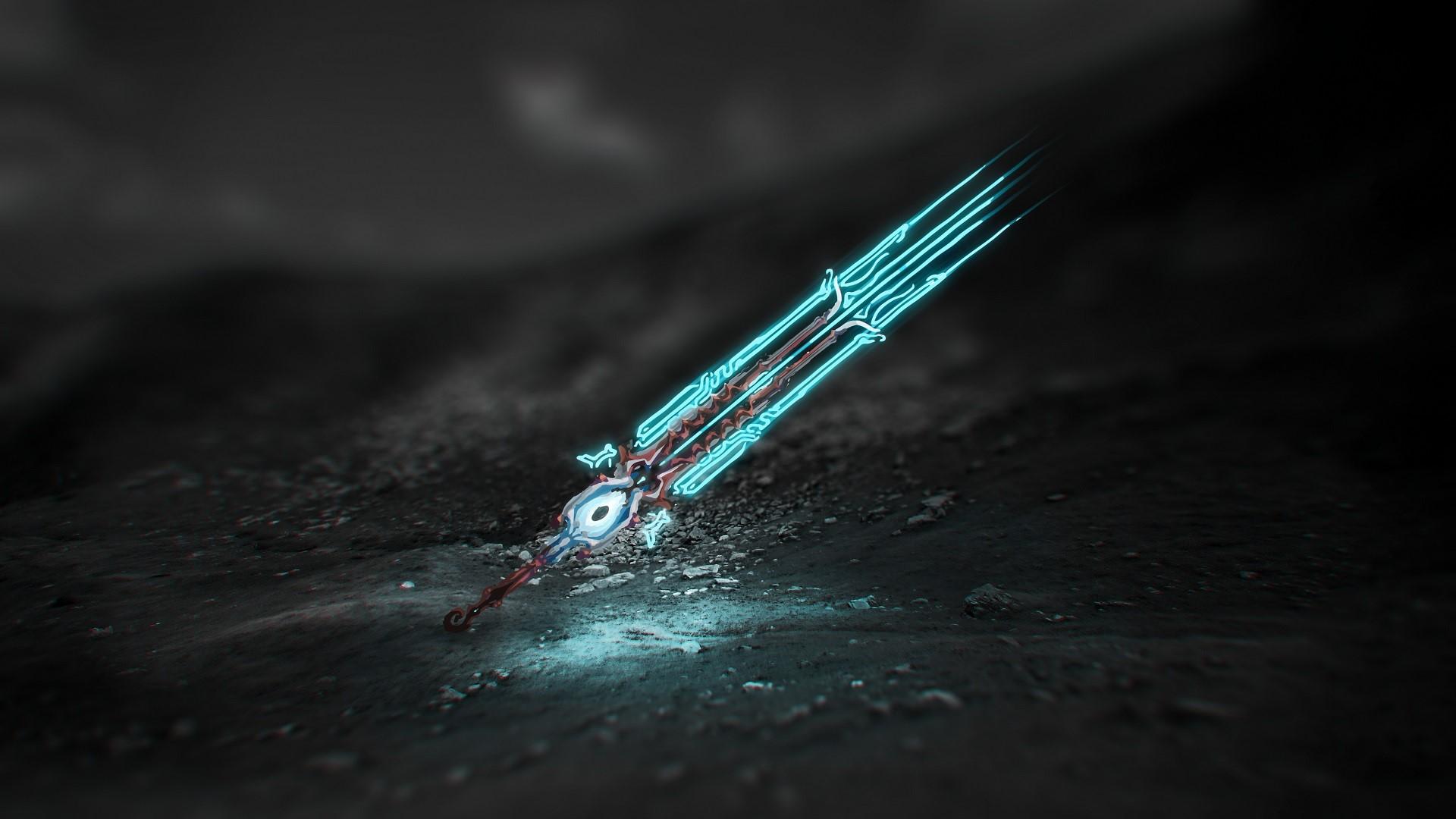 1920x1080 Wallpaper / Warframe, sword, video games, Stalker Warframe, cyan free download