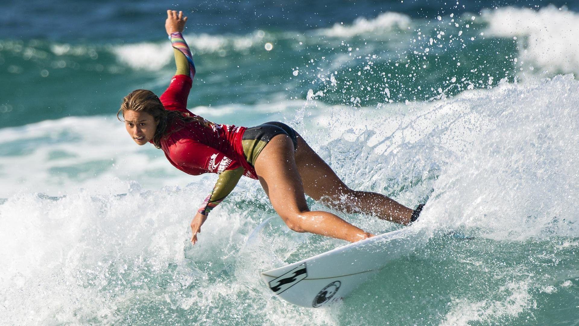 1920x1080 Woman Surfing Wallpaper