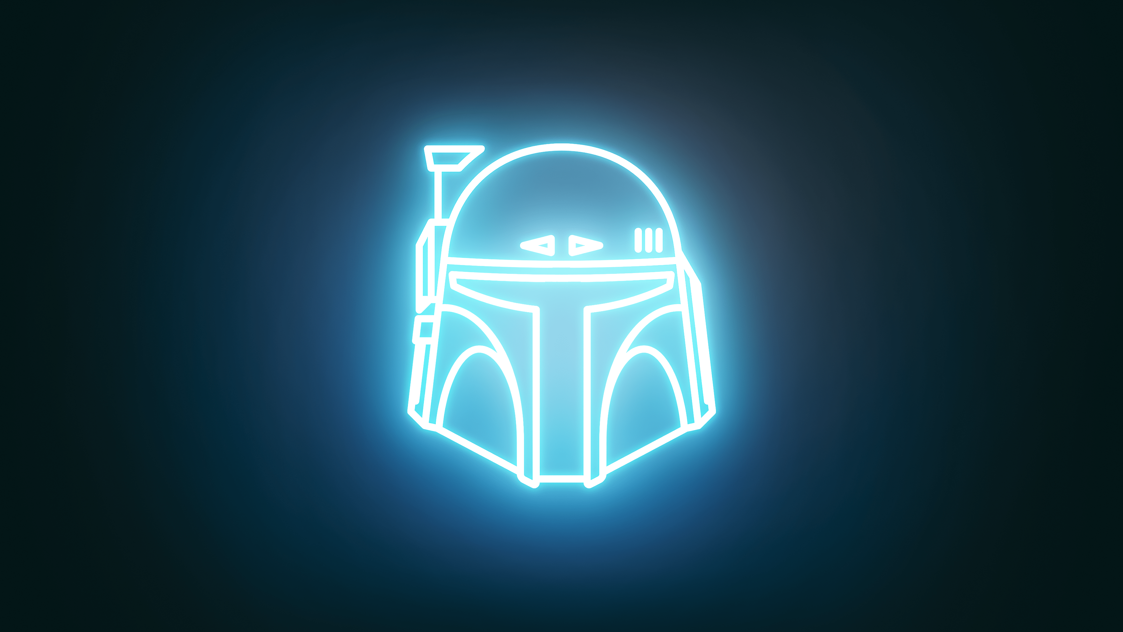 3840x2160 Minimalism Simple Background Neon Star Wars Boba Fett Helmet Mandalorians Wallpaper:3840x2160