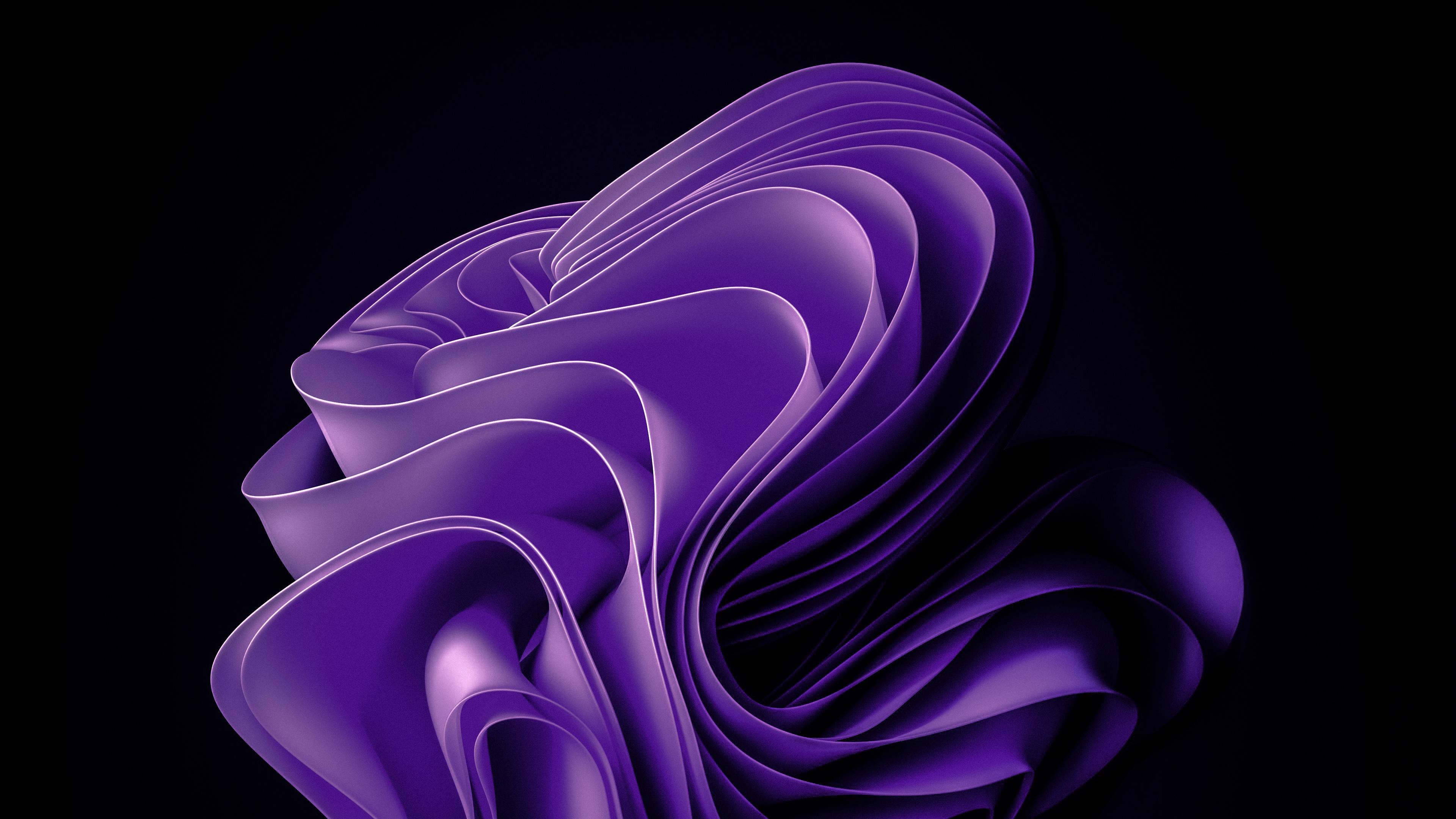 3840x2160 Windows 11 AMOLED Purple abstract 4K Wallpaper