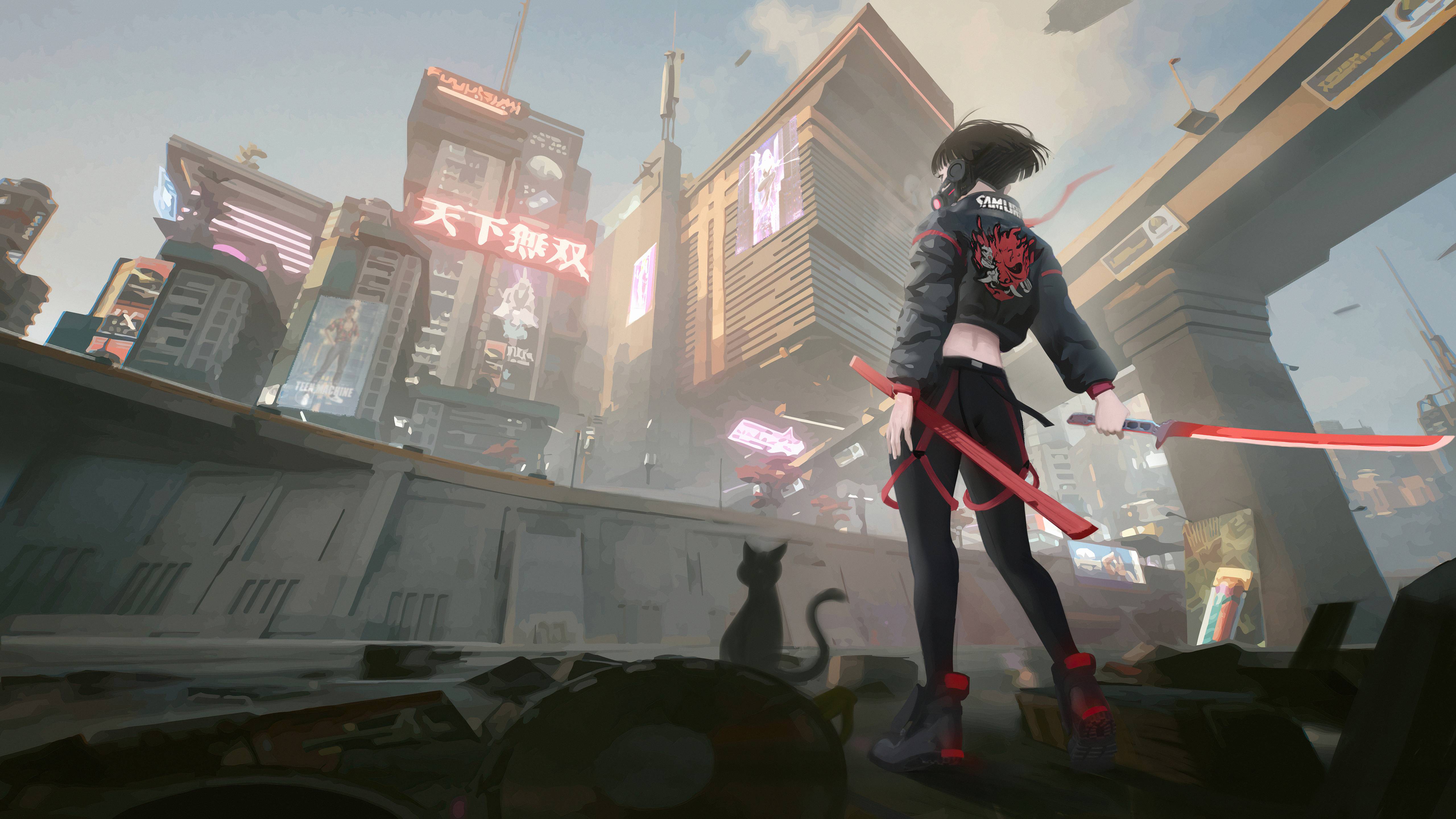 5120x2880 Cyberpunk 2077 Samurai Girl 5k, HD Games, 4k Wallpaper, Image, Background, Photo and Picture