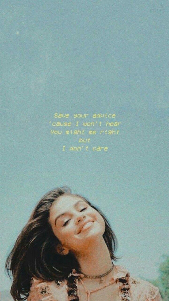 720x1280 Selena Gomez Lyrics Wallpaper