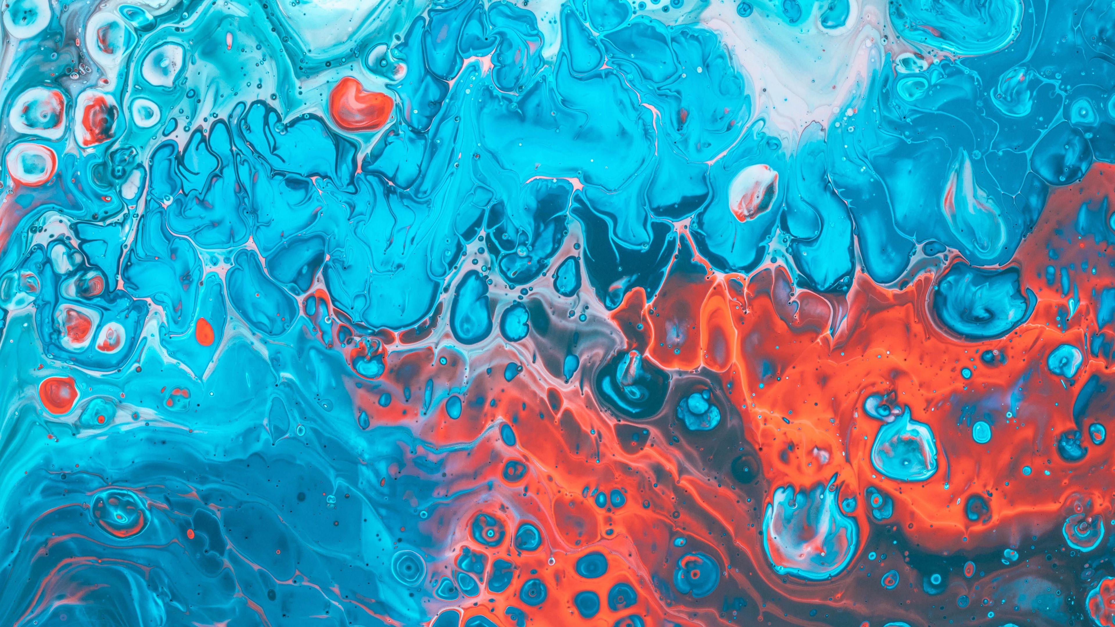 3840x2160 Wallpaper / paint, stains, mixing, liquid, multicolored, 4k free download