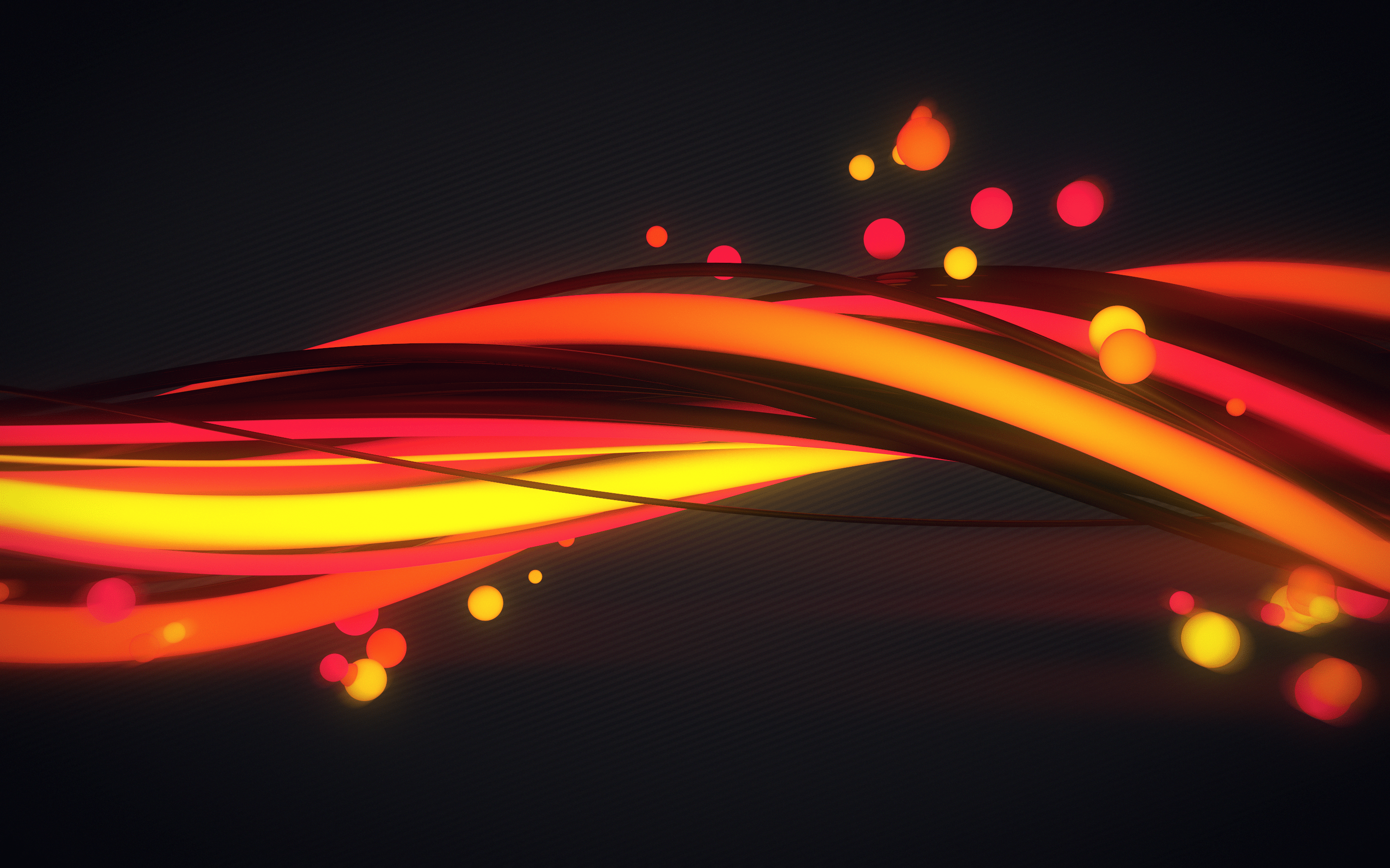 2880x1800 digital art, night, red, glowing, bubbles, lines, light, color, lighting, line Gallery HD Wallpaper