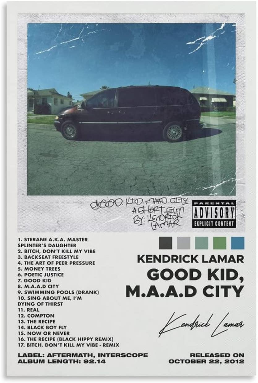 834x1236 Kendrick Lamar Poster Kid Maad City Poster Kendrick Lamar Album Cover Poster For Room Aesthetic Canvas Art Poster And Wall Art Picture Print Modern Family Bedroom Decor Posters 16X24Inch40X60
