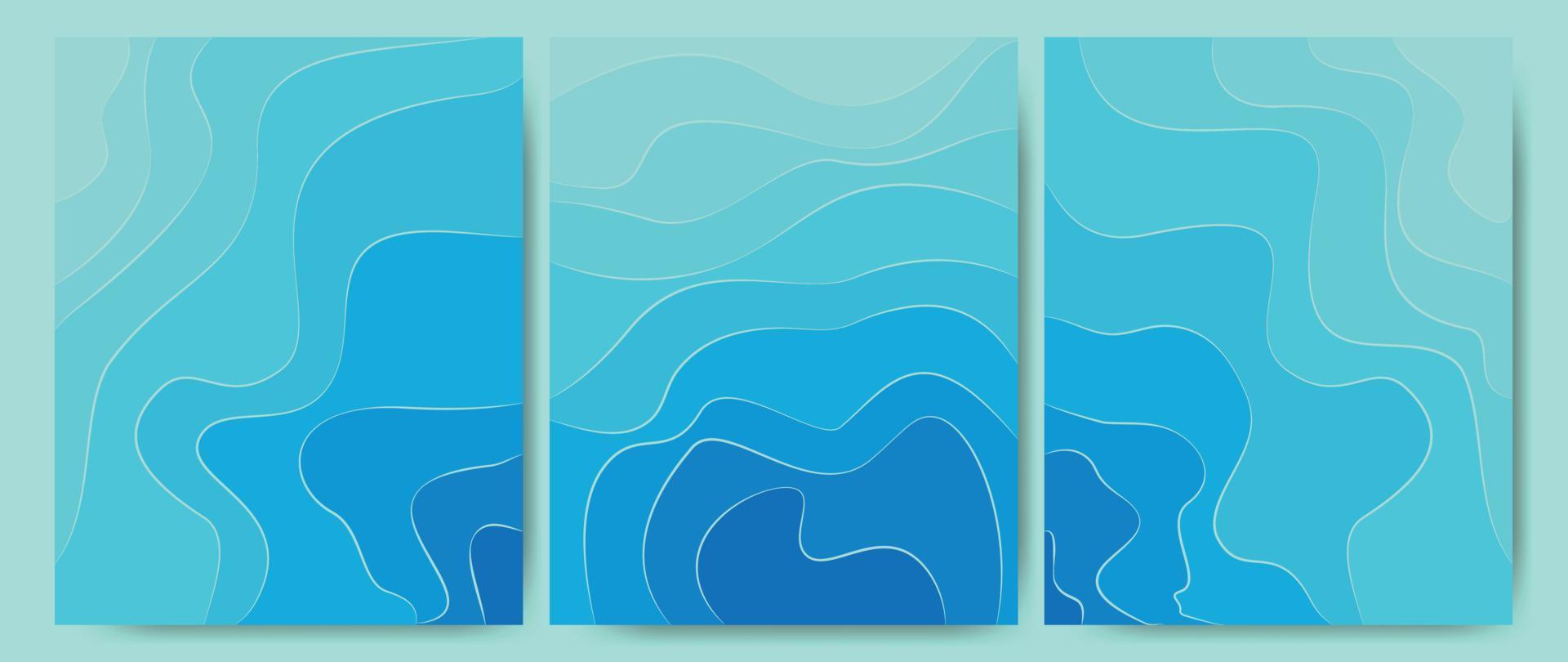 1920x810 Abstract background of sea waves, ocean water, rivers, lakes. Template texture Aqua with a pattern of wavy lines. Great for covers, textile prints fabrics, wallpaper. Vector illustration