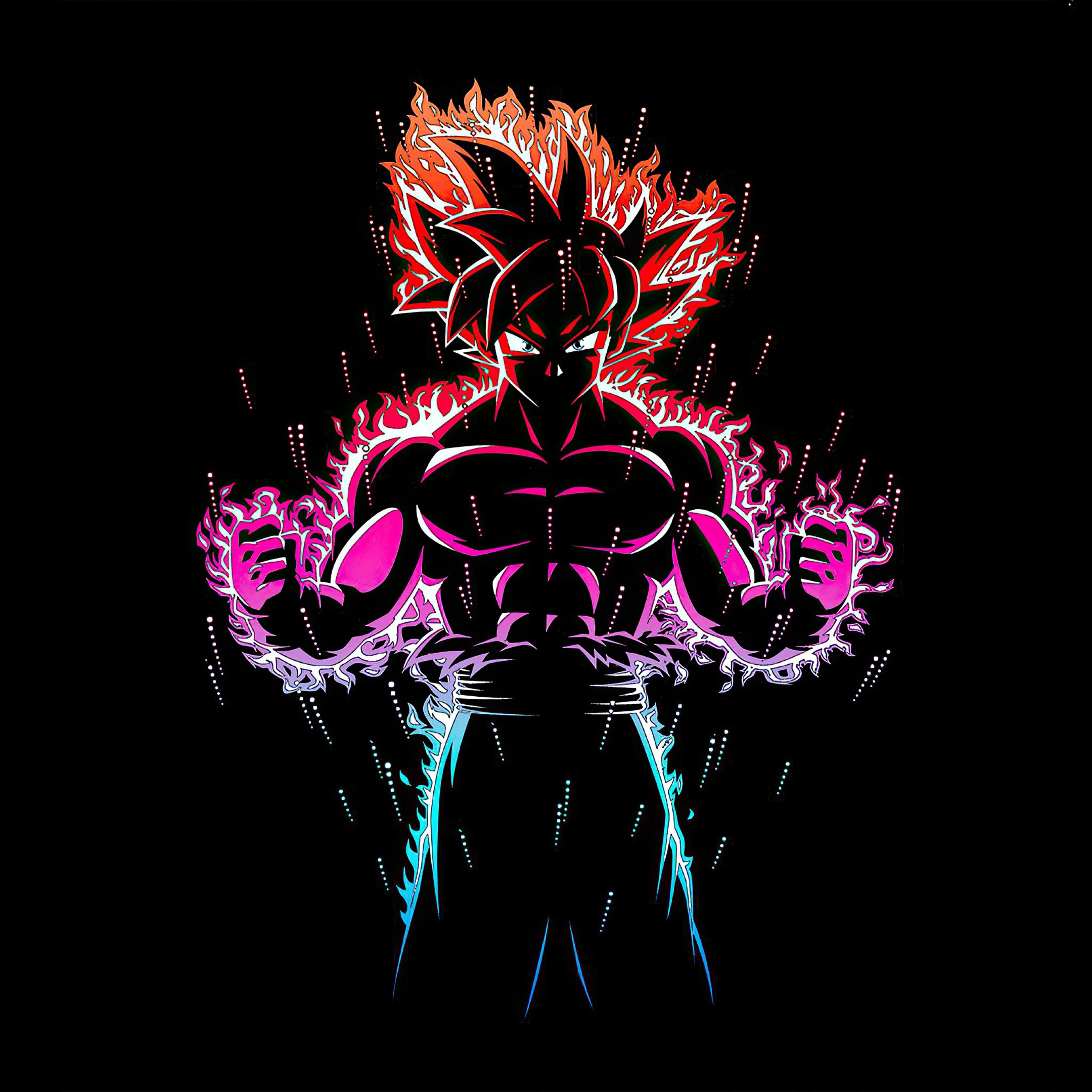 2732x2732 Ultra Instinct Goku Wallpaper 4K, Black Background, Black Dark