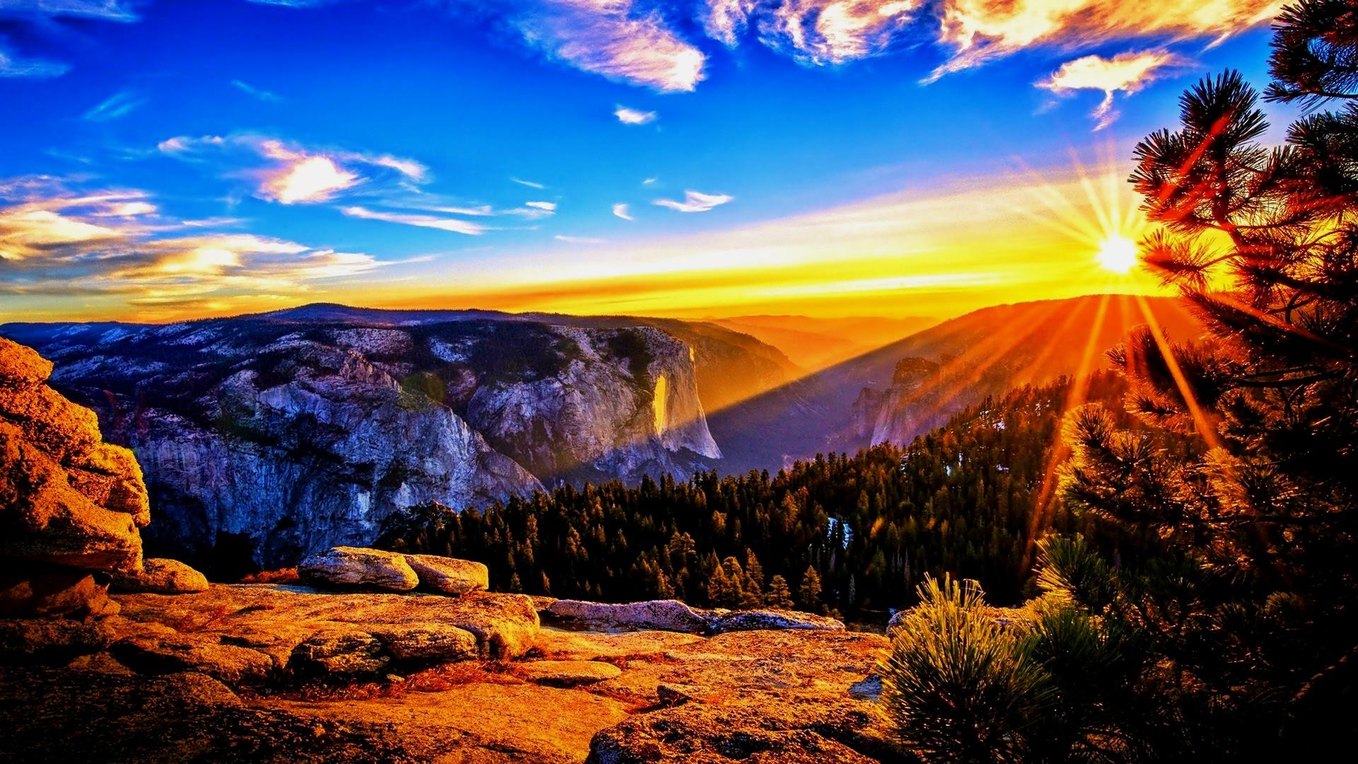 1920x1080 Contrasted Sunrise Landscape- HD 4K