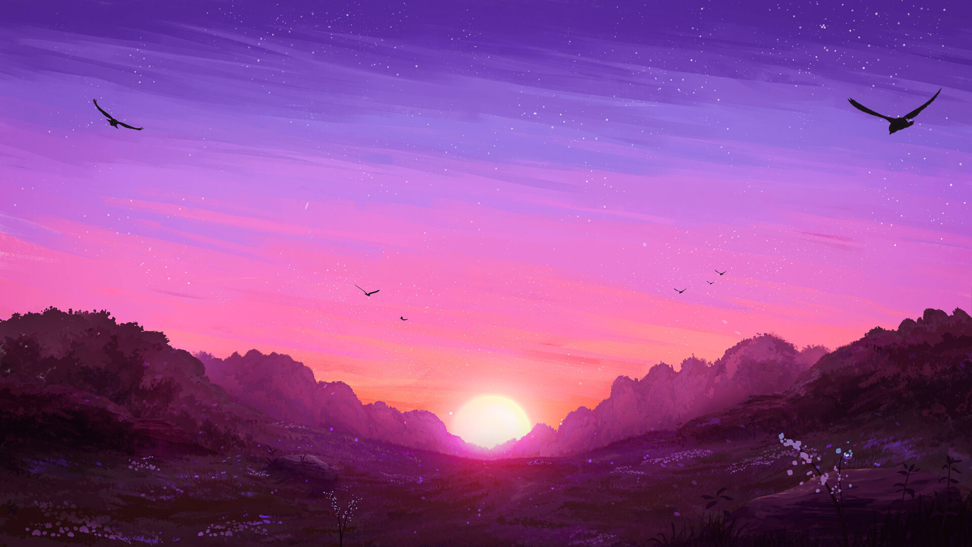 3840x2160 Sunrise Landscape Artistic Design 4K Wallpaper, HD Artist 4K Wallpaper, Image, Photo and Background