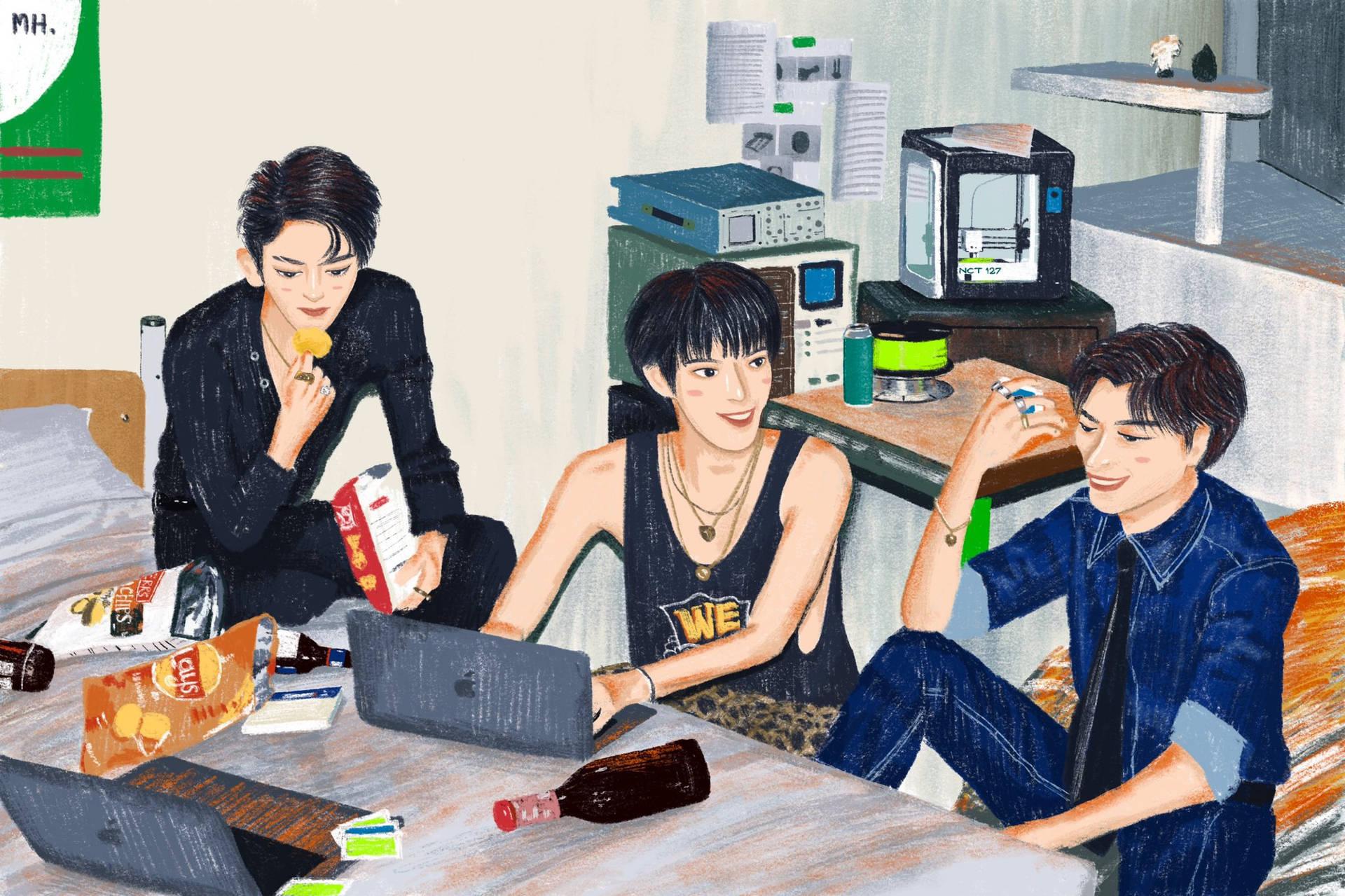 1920x1279 Download Nct 127 Doyoung, Taeyong Taeil Fan Art Wallpaper