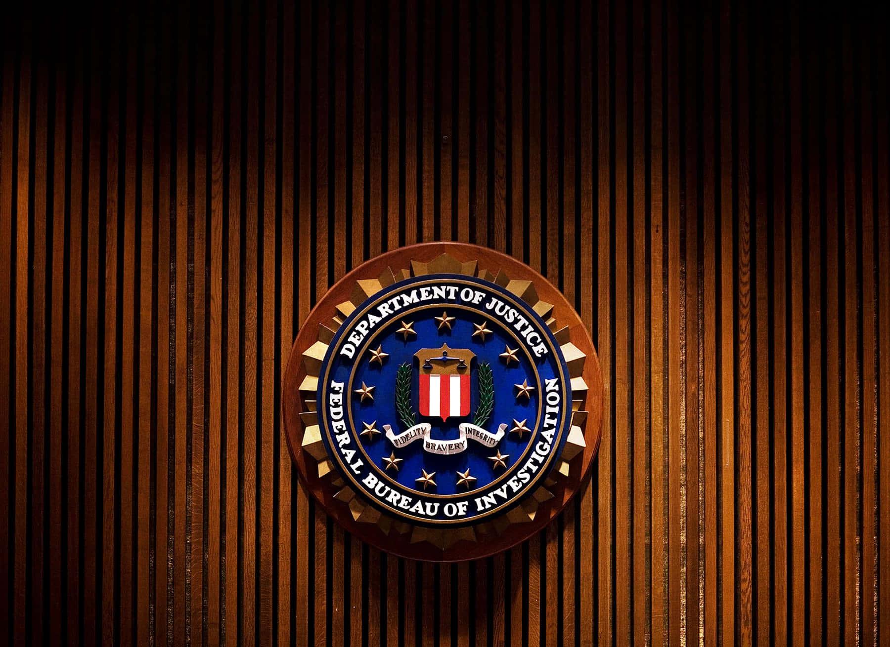 1800x1310 Download The Fbi Logo Is On A Wooden Wall Wallpaper