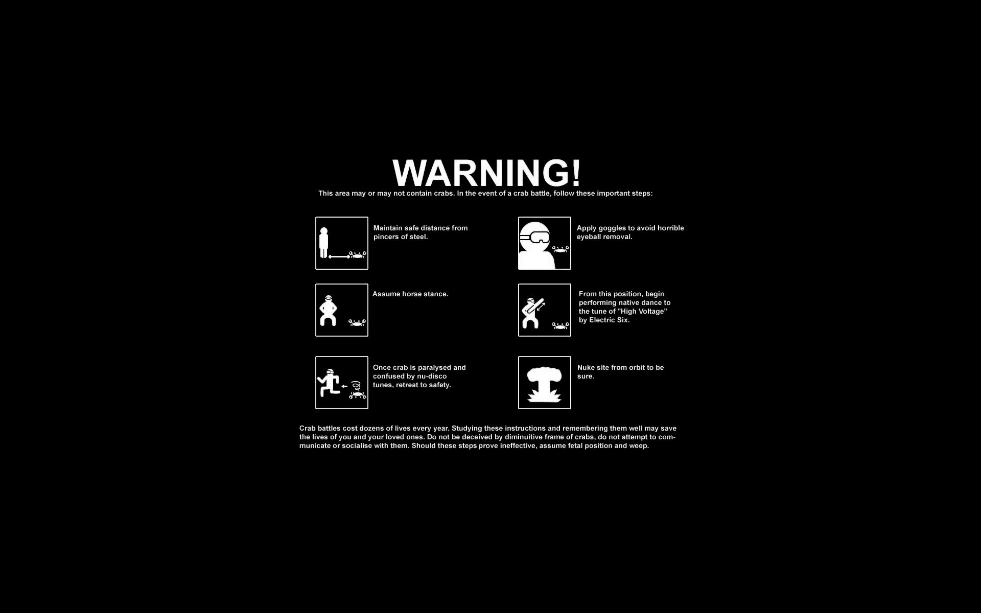 1920x1200 poster, Warning, Battles, Crabs Wallpaper HD / Desktop and Mobile Background