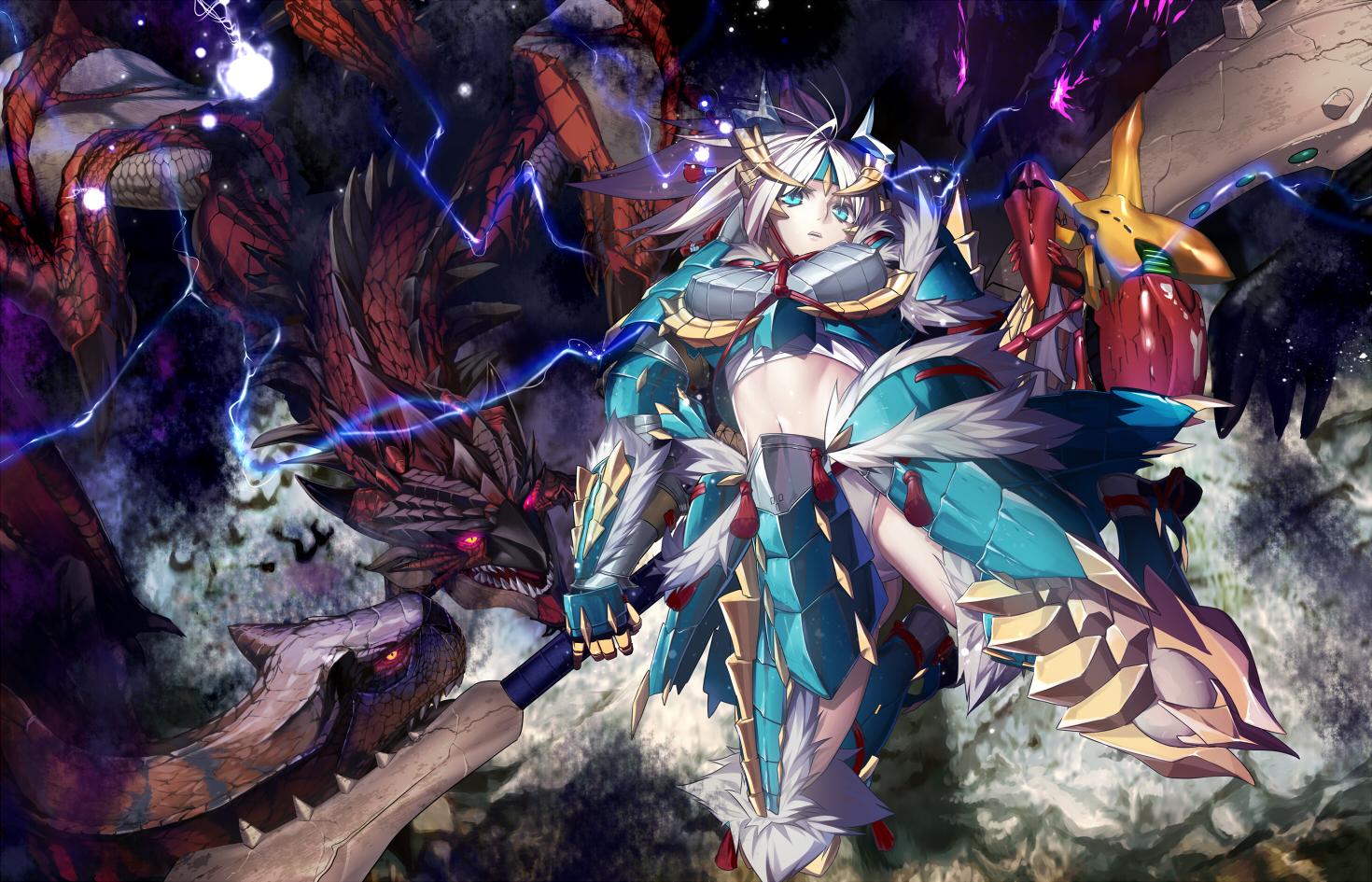 1470x945 monster, Hunter, Armor, Dragon, Hullabaloo, Monster, Hunter, Weapon Wallpaper HD / Desktop and Mobile Background