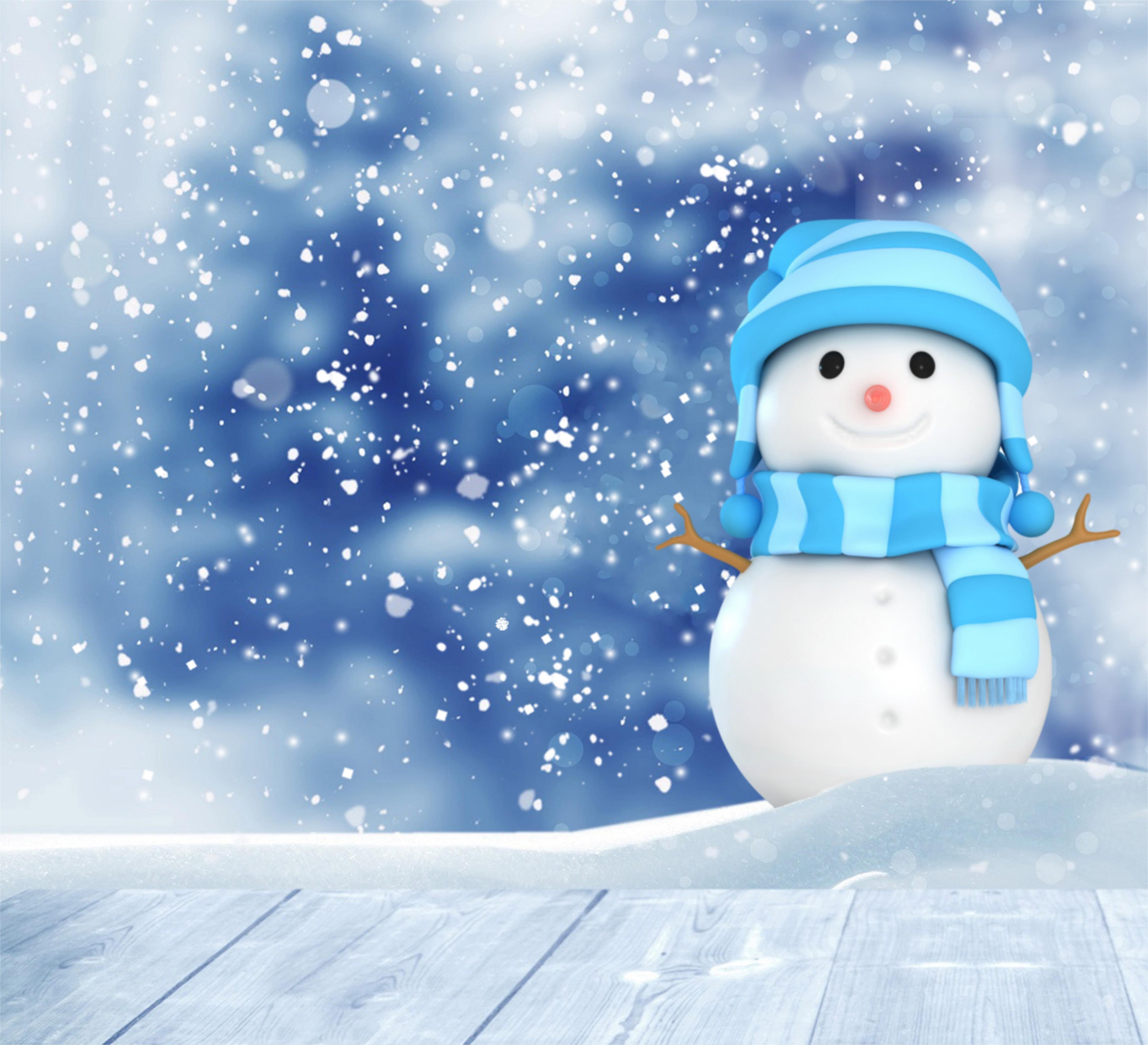 4364x3973 4k, Christmas, snowman, winter, snow, New Year Gallery HD Wallpaper