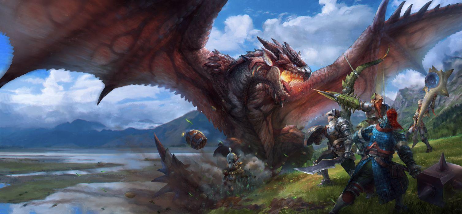 1507x700 Armor monster monster hunter sword tagme weapon wallpaperx4645