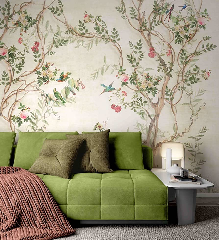 894x978 COCODECO Chinoiserie Wallpaper Flowers Birds Cream Background Paper Free Wallpaper H X 102 W