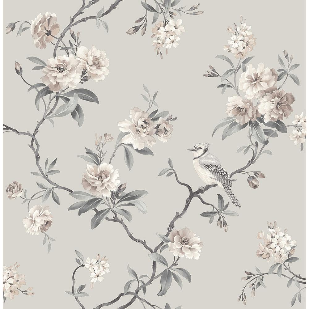 1000x1000 Fine Decor Chinoiserie Stone Floral Paper Peelable Roll Wallpaper (Covers 56.4 Sq. Ft.) 2900 40764 Home Depot