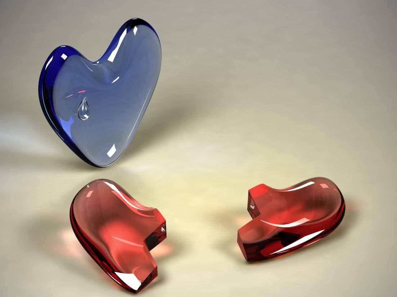 1280x960 Download wallpaper 1280x960 heart, couple, glass, crack, split standard 4:3 HD background
