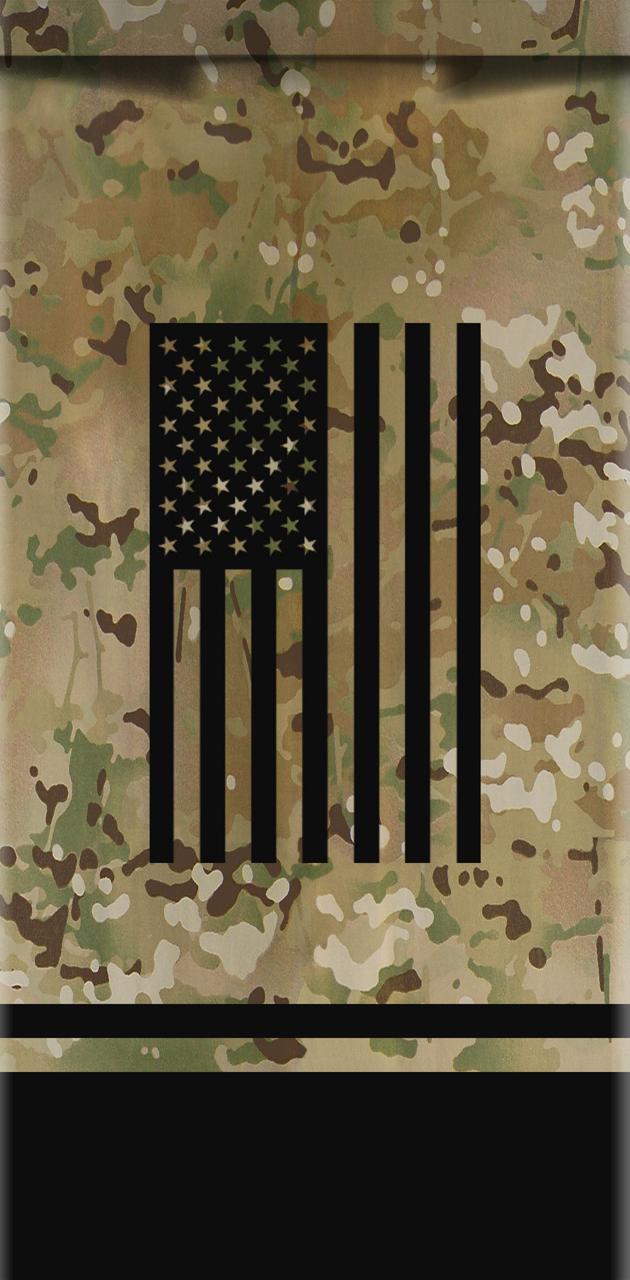 630x1280 Camo American Flag Wallpaper