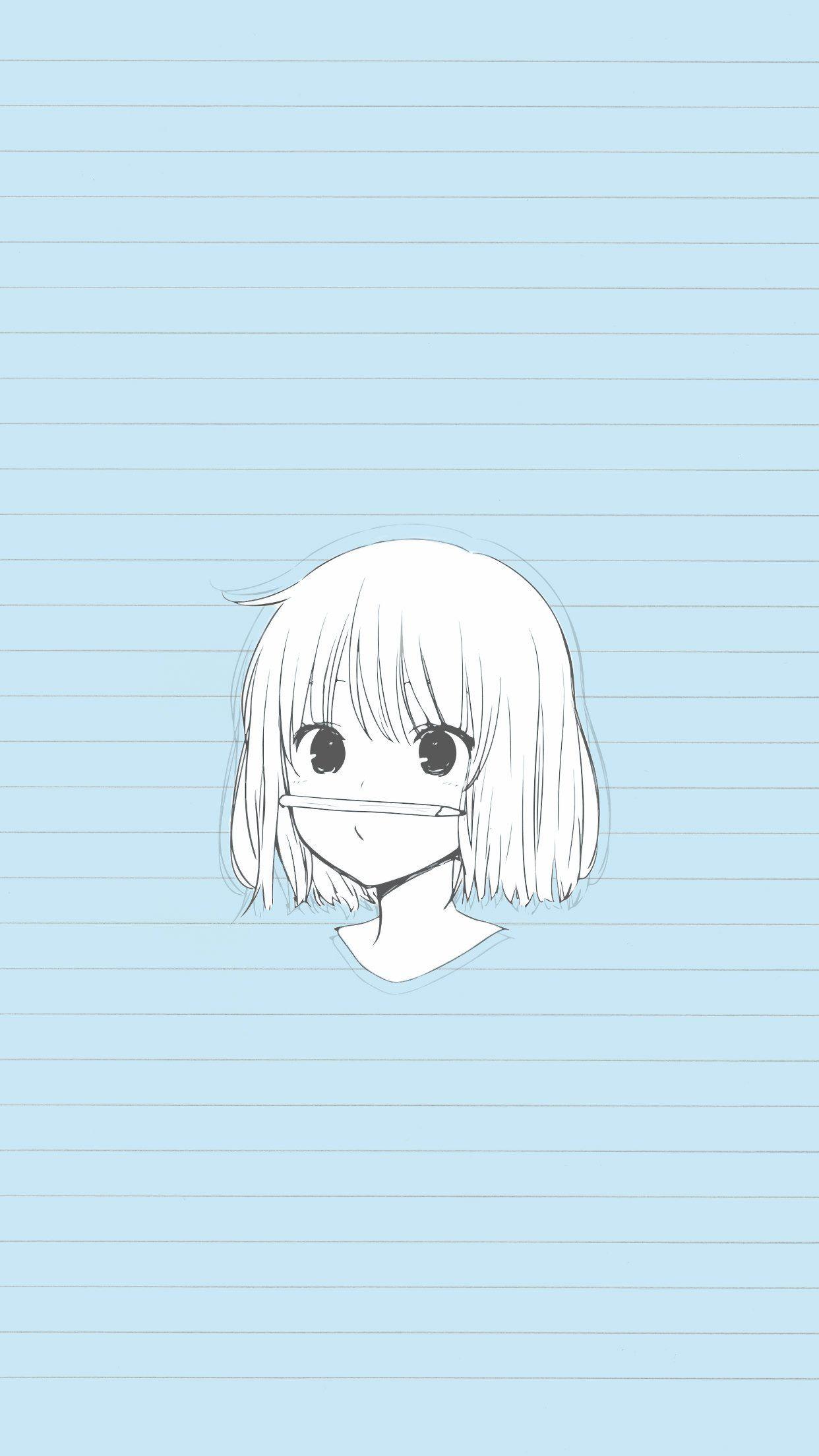 An Anime Drawing Showing A Girl Who Is Crying Background Cute Outline  Picture Background Image And Wallpaper for Free Download