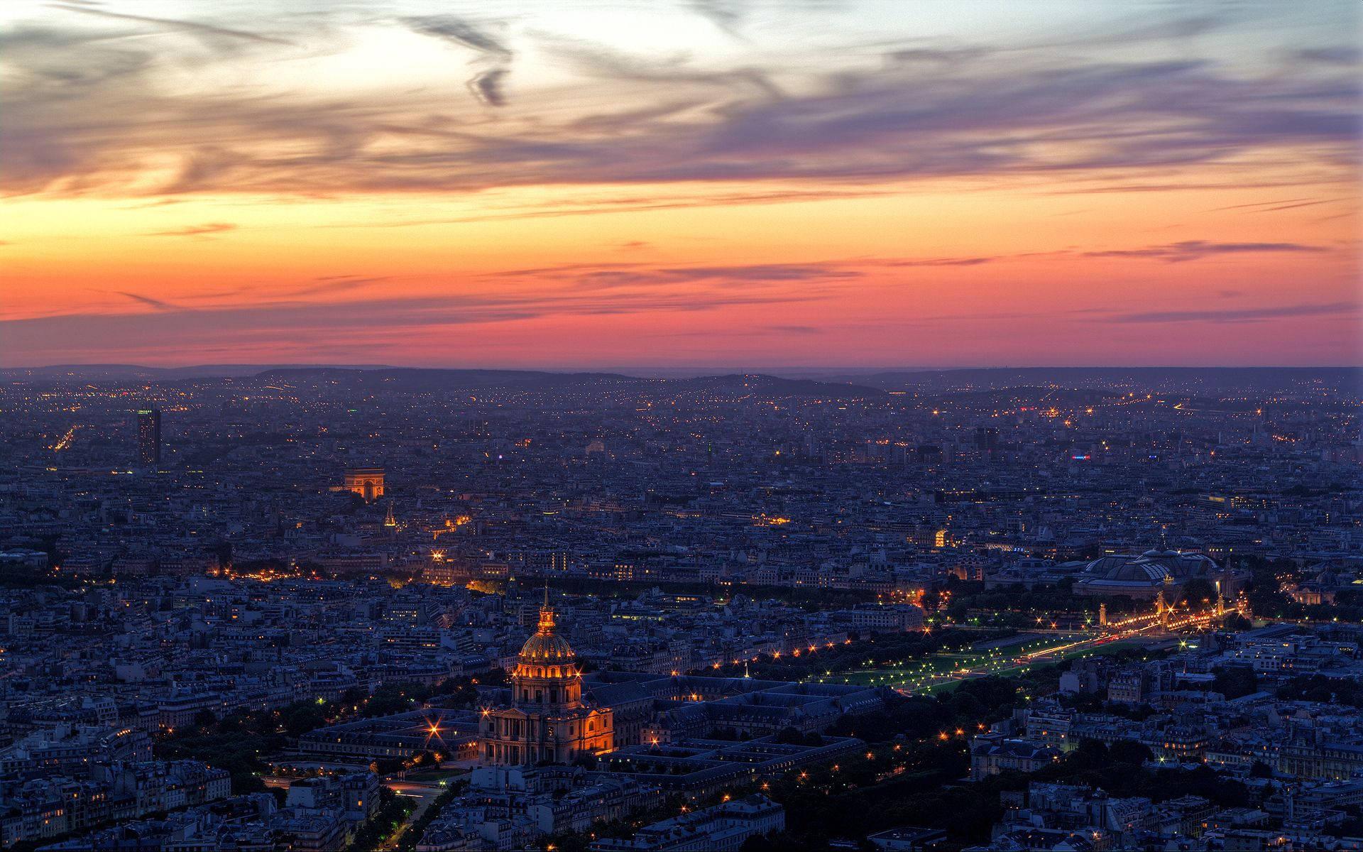 1920x1200 Download Dark Blue Paris Sunset Sky Wallpaper