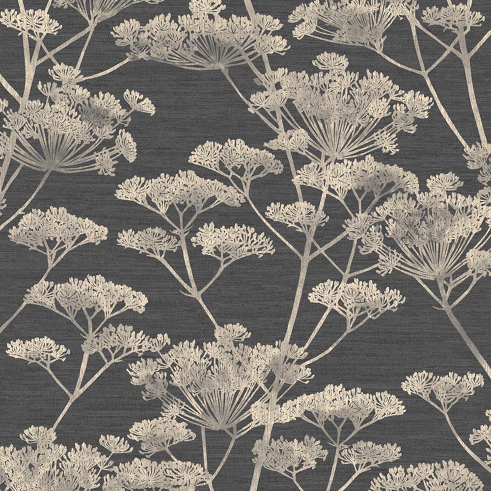 1000x1000 Boutique Serene Seed Head Black And Gold Wallpaper