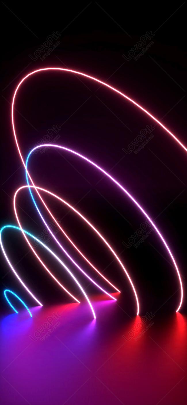 650x1407 Neon Light Space Mobile Phone Wallpaper Image Free Download