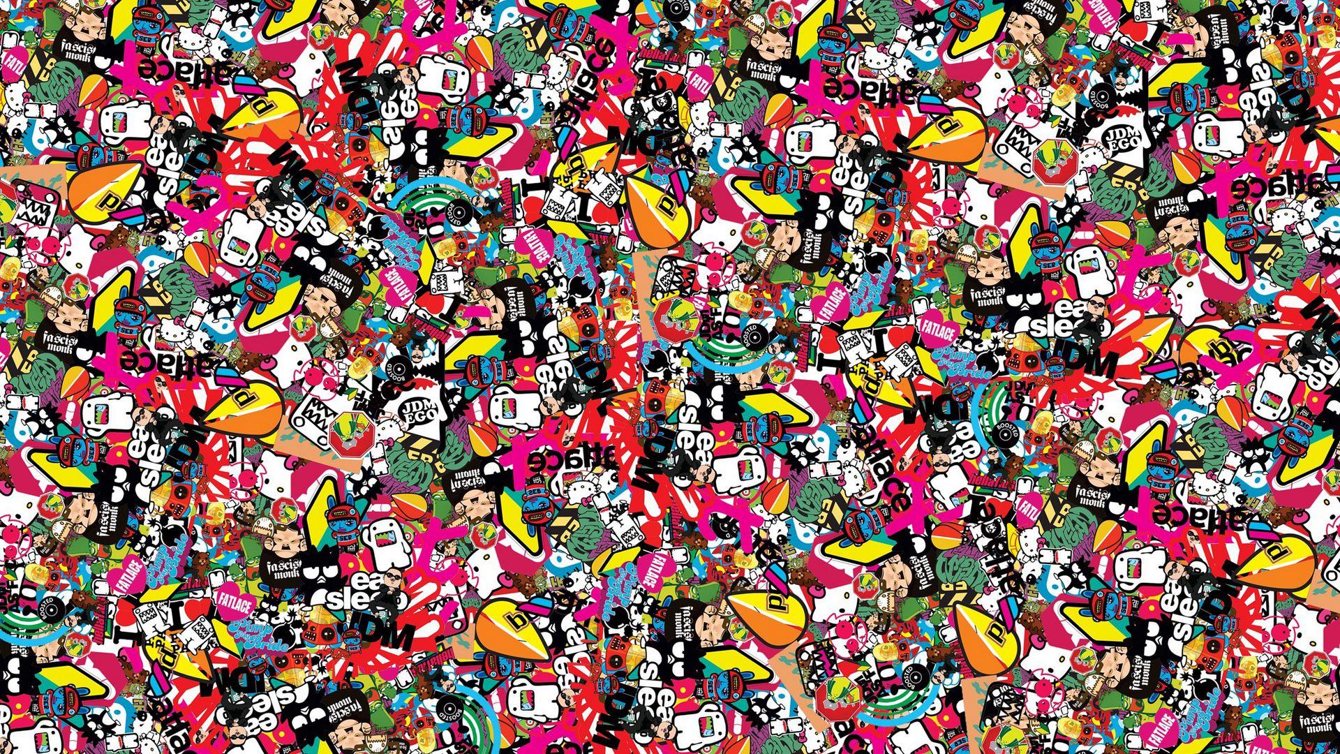 1920x1080 Download wallpaper 1920x1080 jdm, background, style, sticker, texture full hd, hdtv, fhd, 1080p HD background