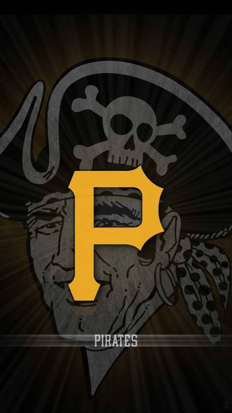 750x1334 Download Pittsburgh Pirates Logo With Pirate Art Wallpaper