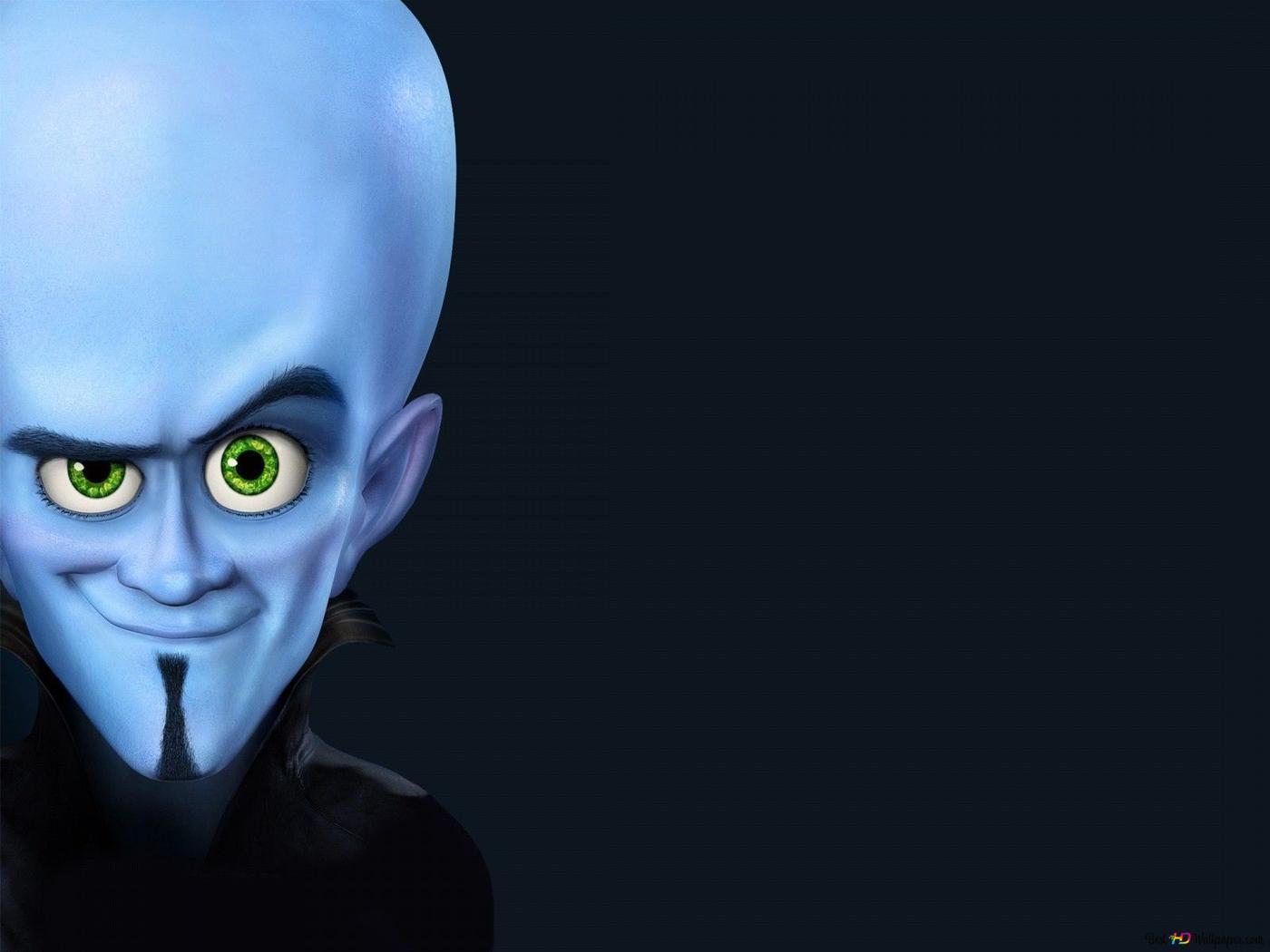 1400x1050 Megamind Animated Movie Green Eyed Character Pose In Front Of Black Background HD Wallpaper Download