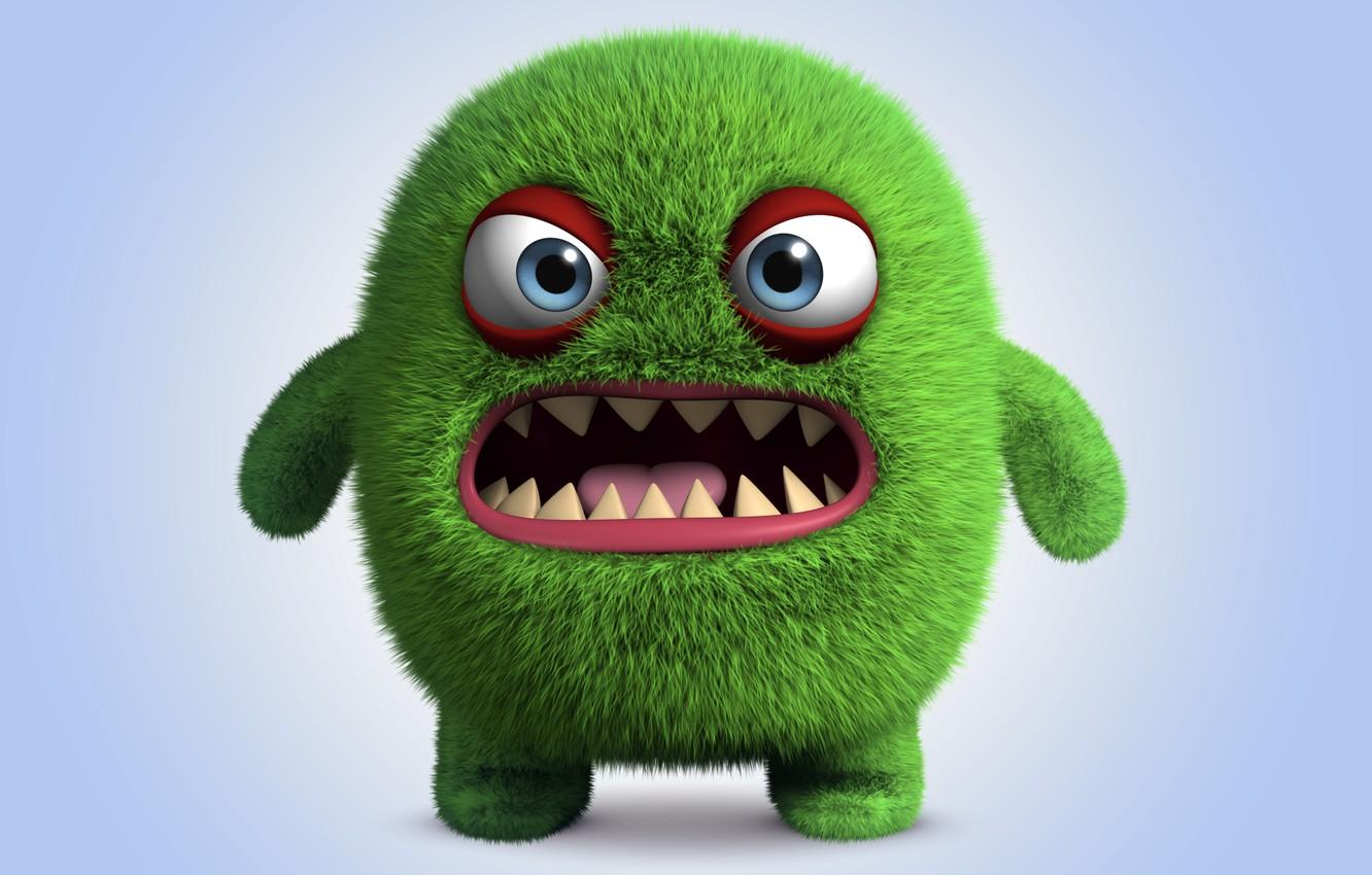 1332x850 Wallpaper monster, monster, cartoon, character, funny, cute, angry, fluffy image for desktop, section рендеринг