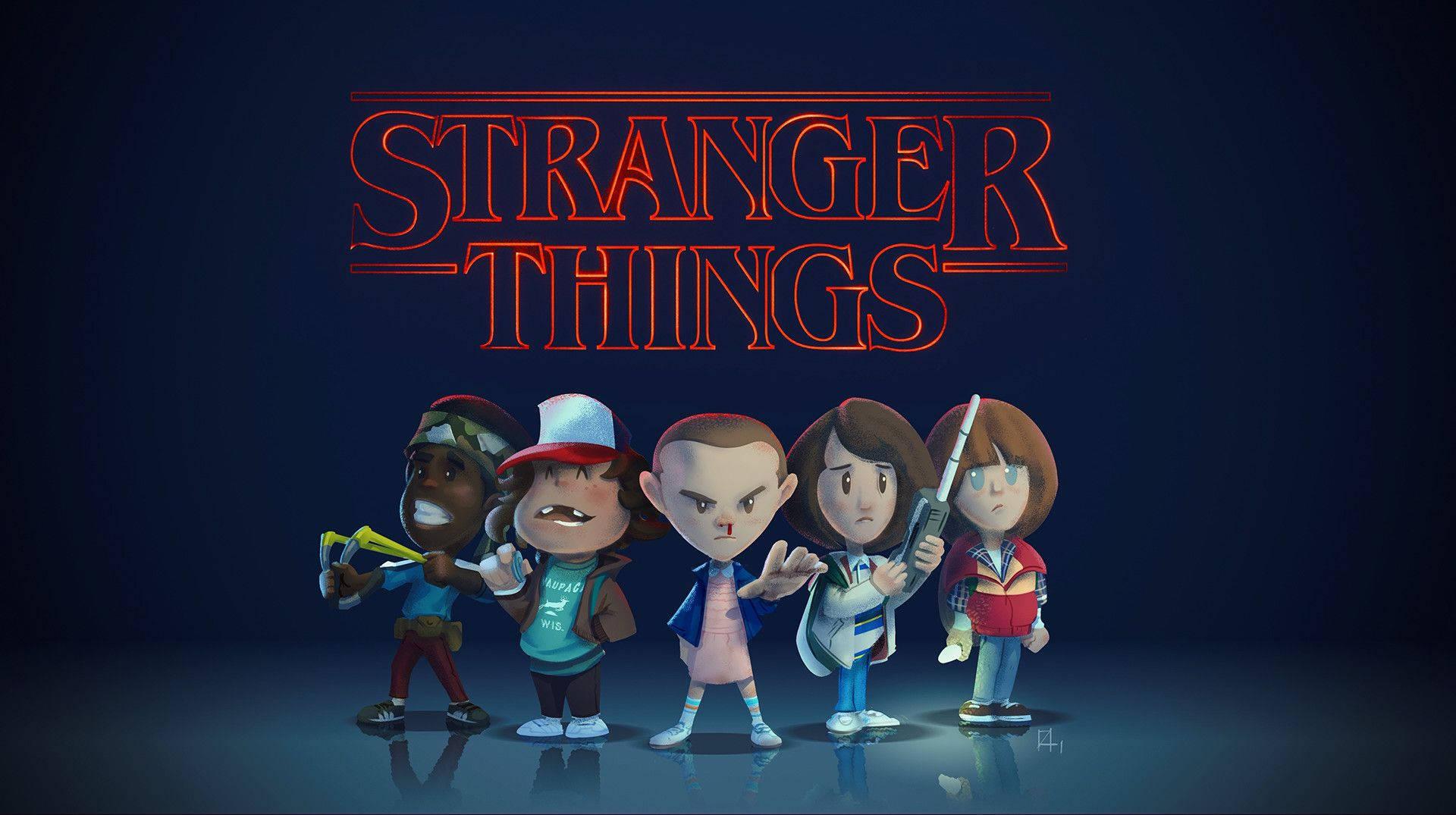 1920x1075 Download 3D Stranger Things Characters Poster Wallpaper