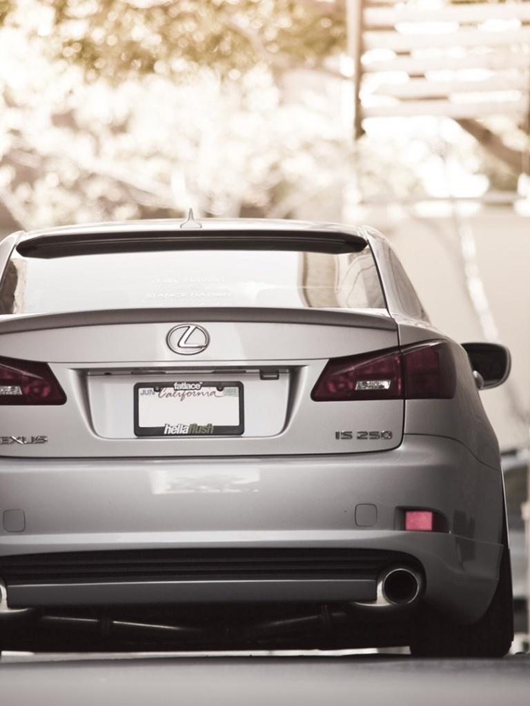 768x1024 Silver Tuned Lexus IS250 Rear iPad mini wallpaper