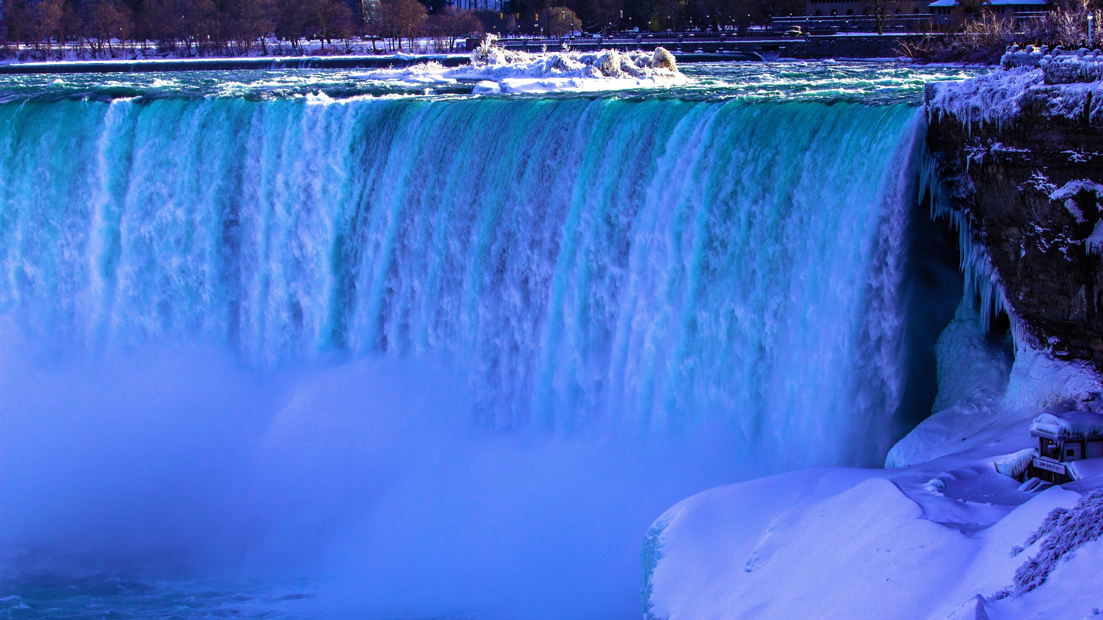 3840x2160 Wallpaper Niagara Falls, Canada, snow, ice, winter 5120x2880 UHD 5K Picture, Image