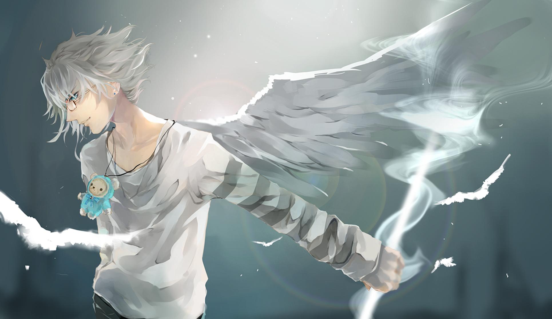 1930x1117 anime, boy, wings Wallpaper, HD Anime 4K Wallpaper, Image and Background