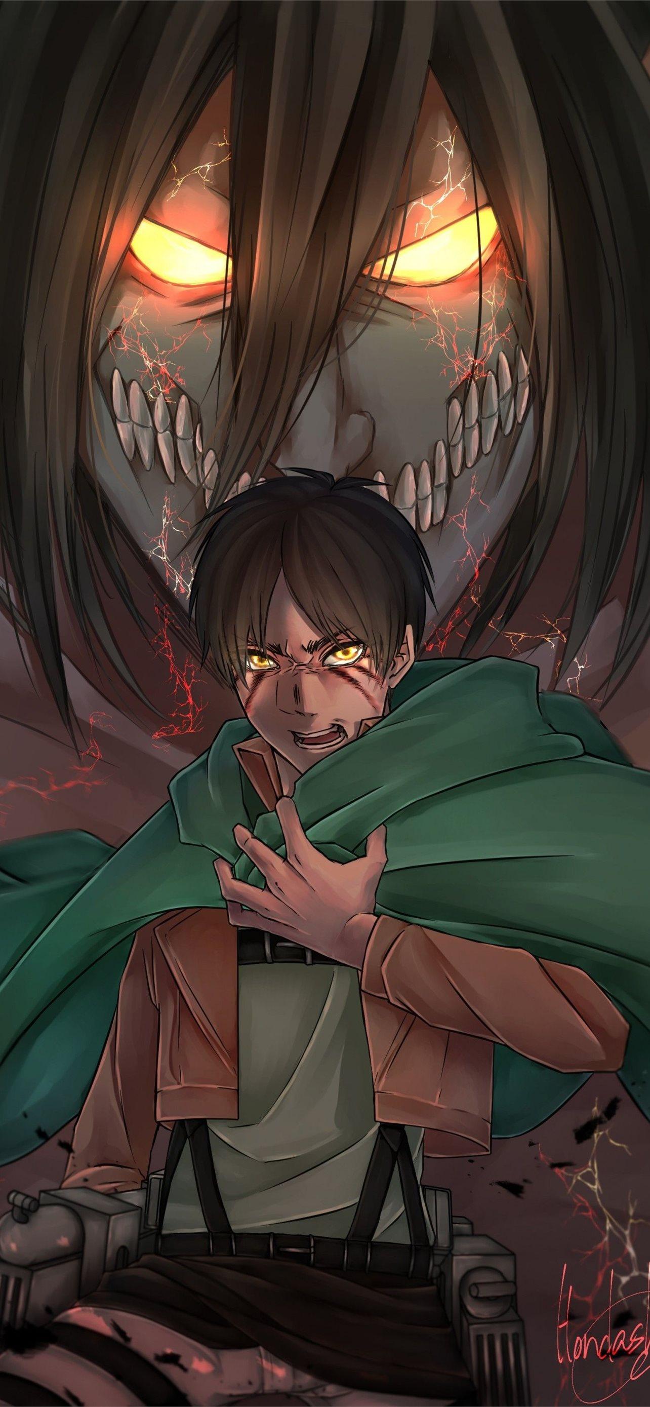 1284x2778 Attack On Titan Phone on Dog iPhone Wallpaper Free Download