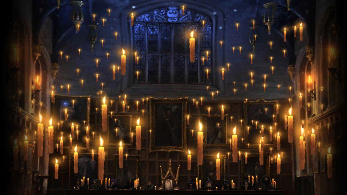 1191x670 Pottermore Background: Great Hall Floating Candles by xxtayce.  Mắt https://wallpaperaccess.com/full/891247.jpg