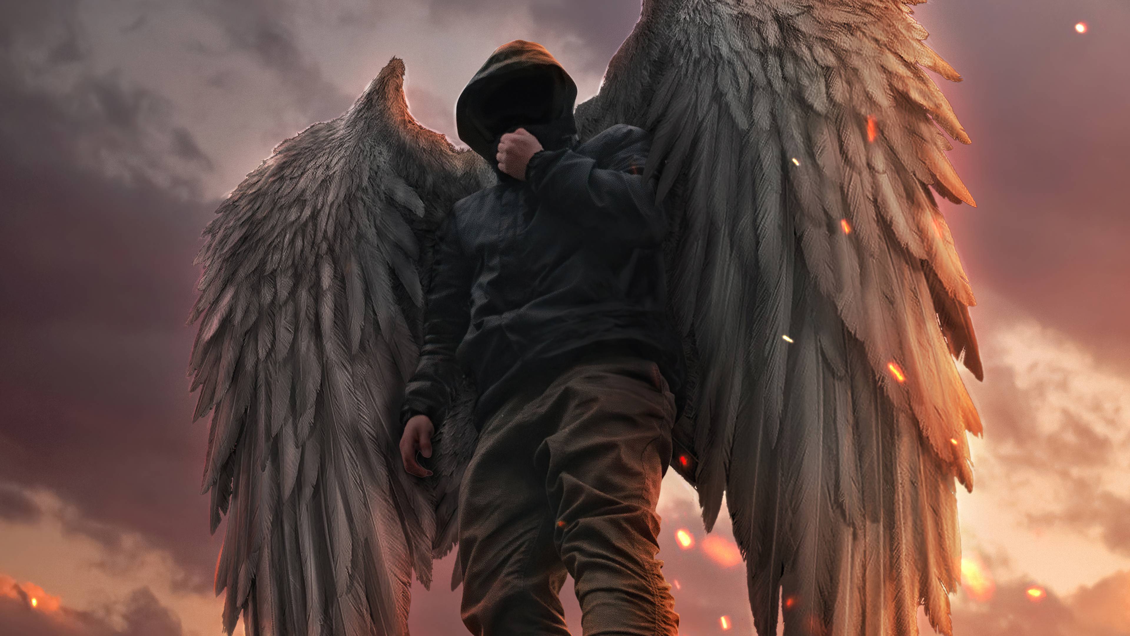 3840x2160 Hoodie No Face Guy With Wings, HD Artist, 4k Wallpaper, Image, Background, Photo and Picture