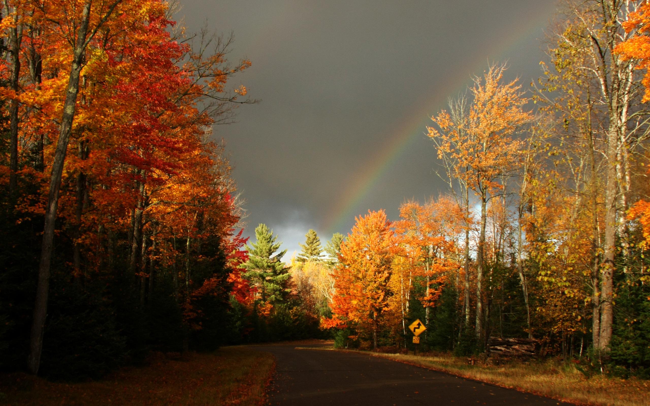 2560x1600 HD desktop wallpaper: Rainbow, Earth download free picture