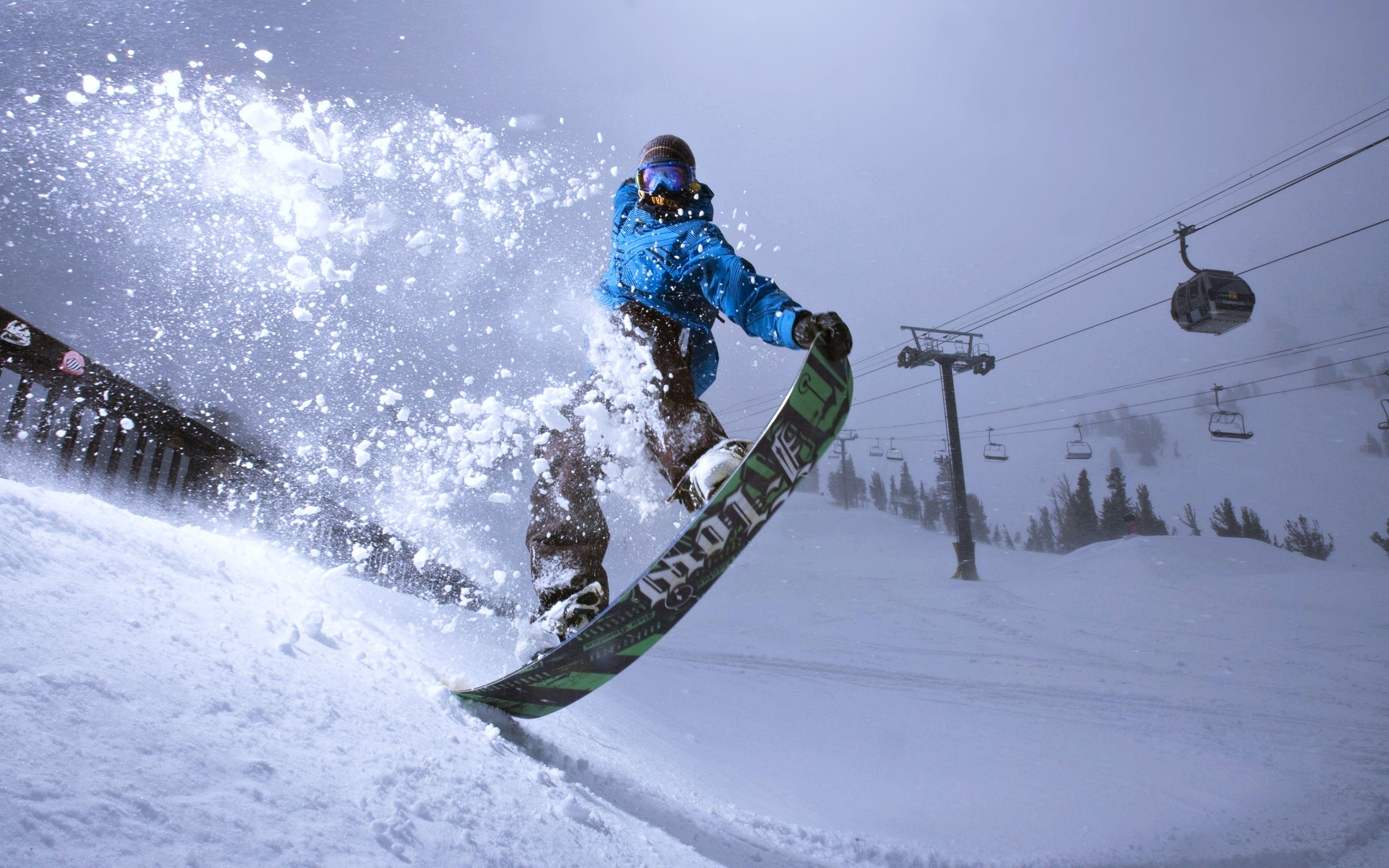 3840x2400 Snowboarding Wallpaper HD