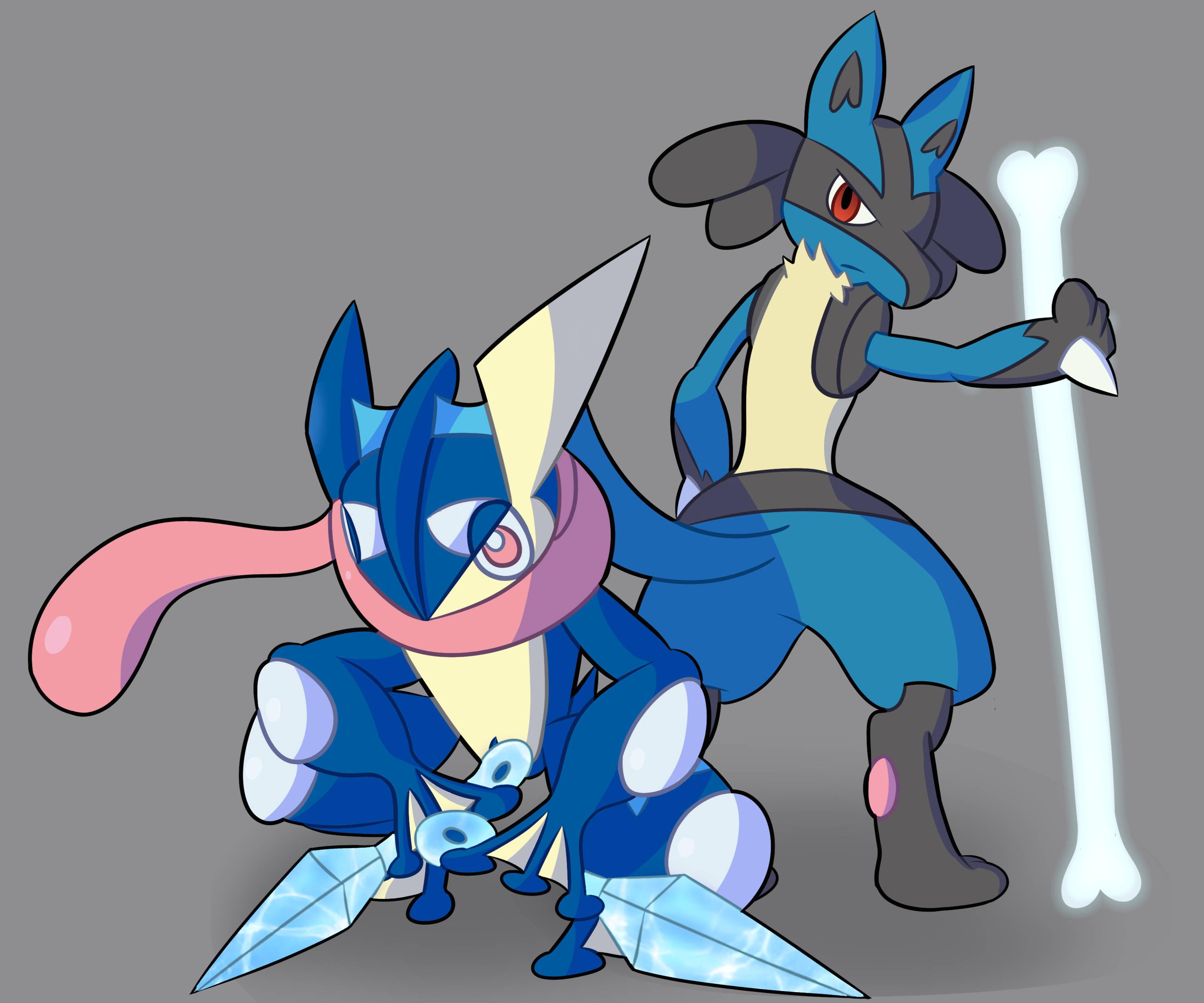 3000x2500 Greninja And Lucario Wallpaper