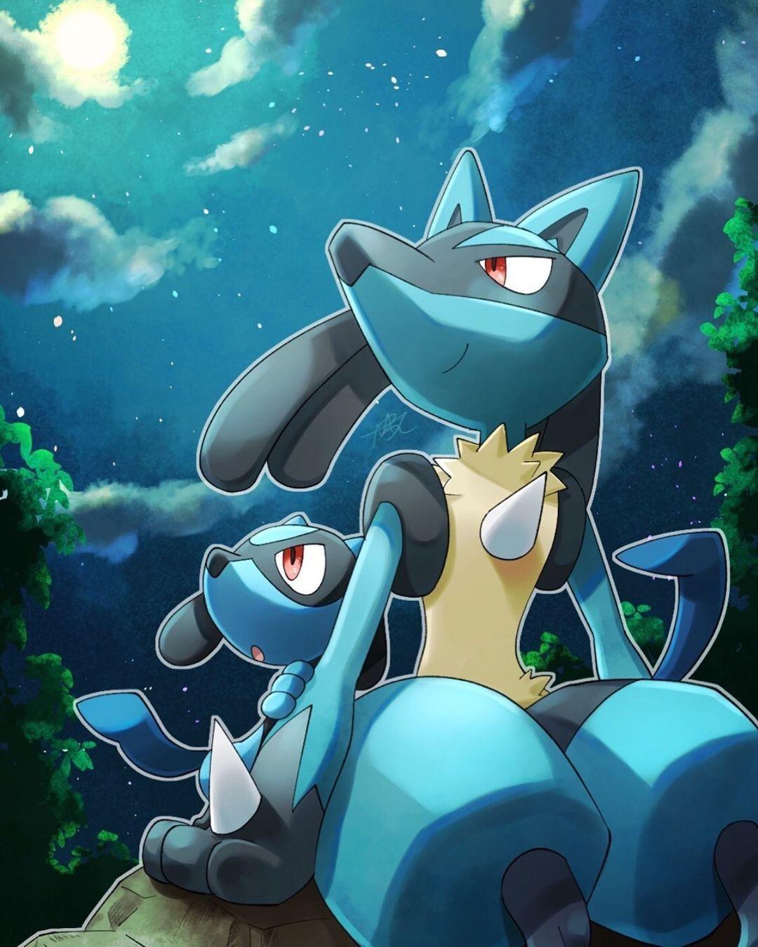 1080x1349 Lucario and Riolu. Pokemon rayquaza, Pokemon mewtwo, Cute pokemon wallpaper