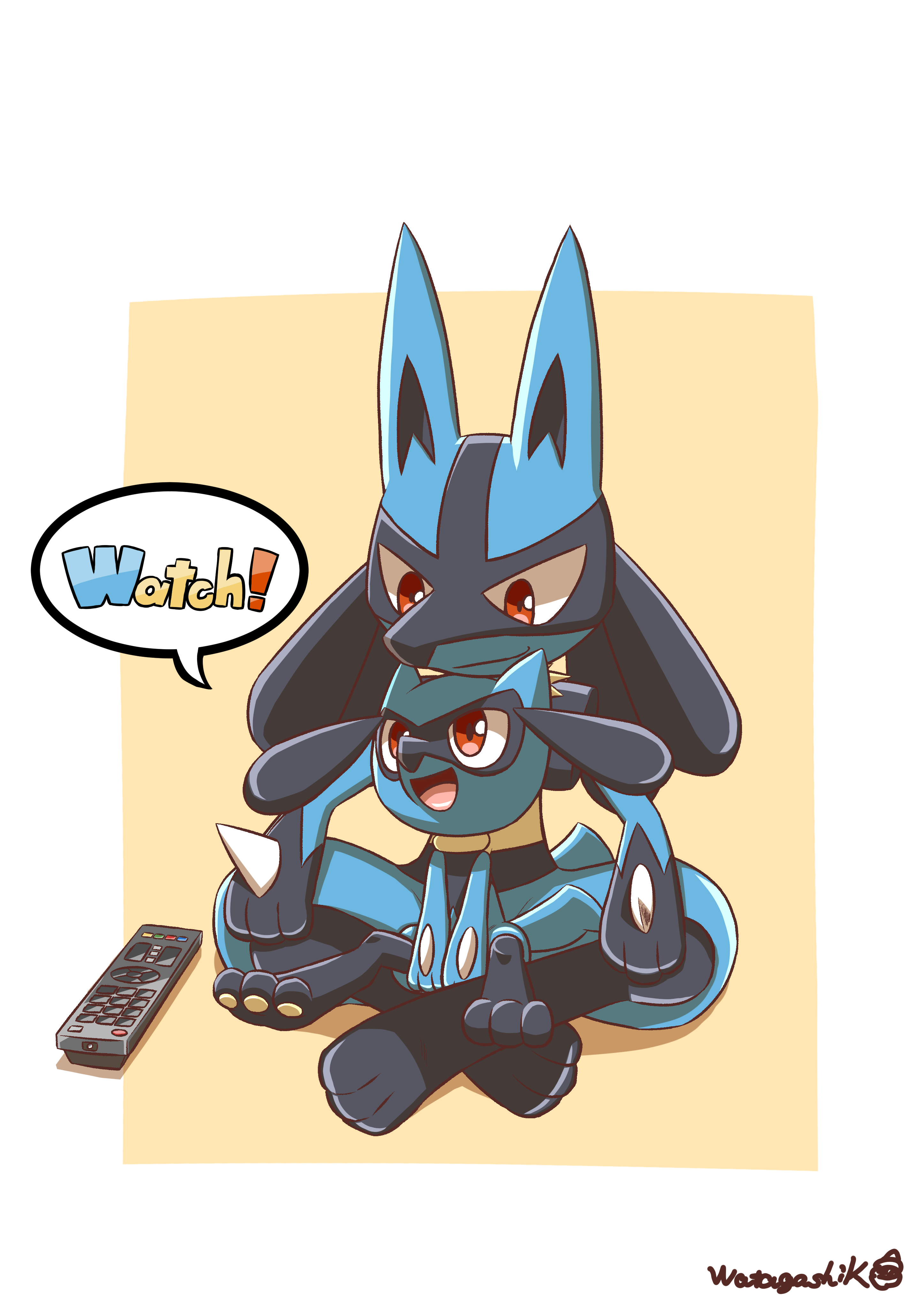 2894x4093 lucario and riolu (pokemon) drawn