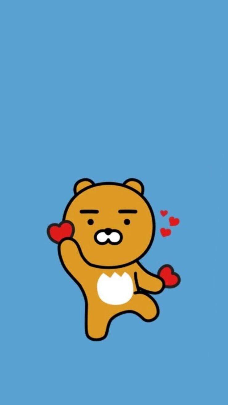 740x1315 Lion love (blue). Kakao friends. Cute wallpaper, Kakao friends