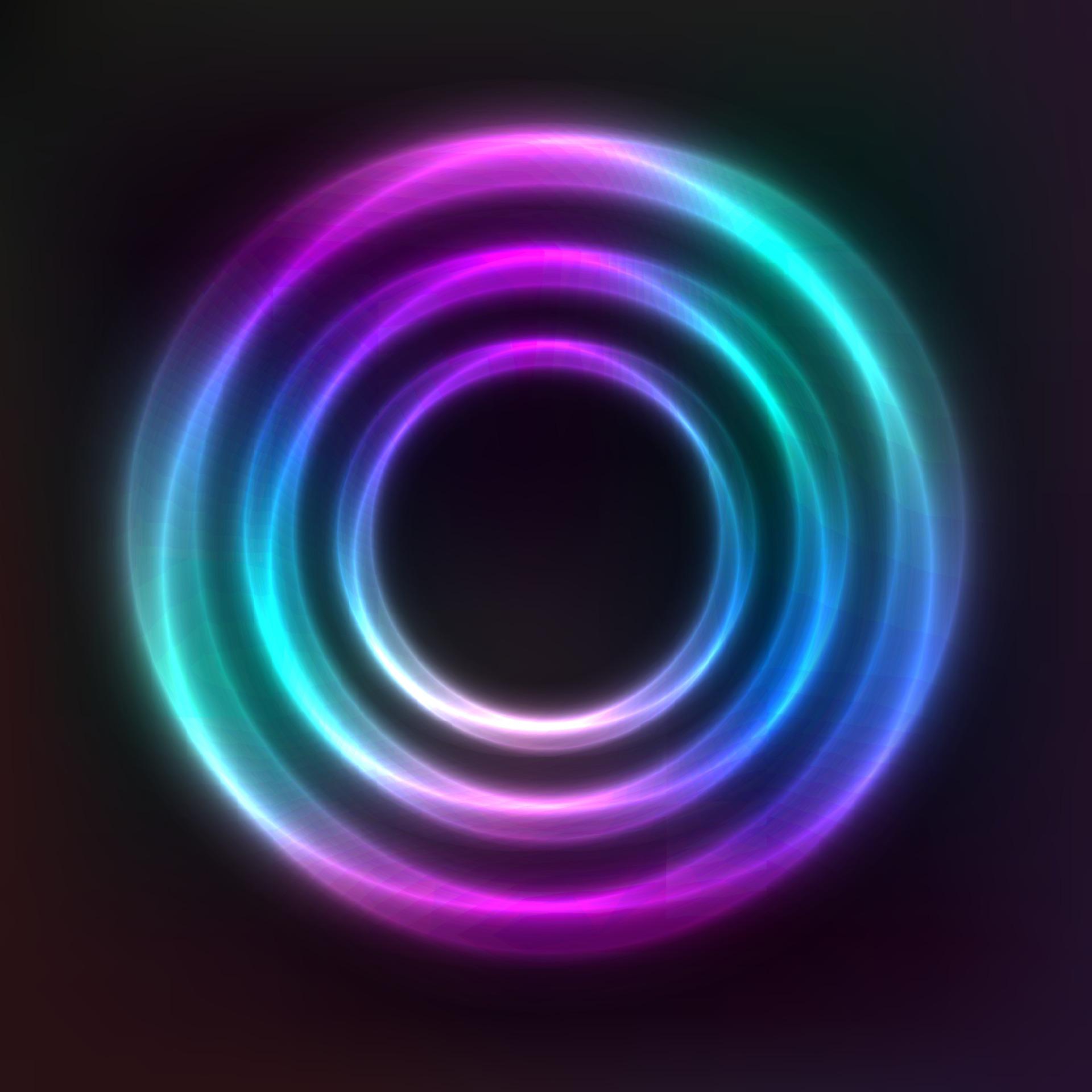 1920x1920 Geometric frame from circles, light vector abstract background, wallpaper